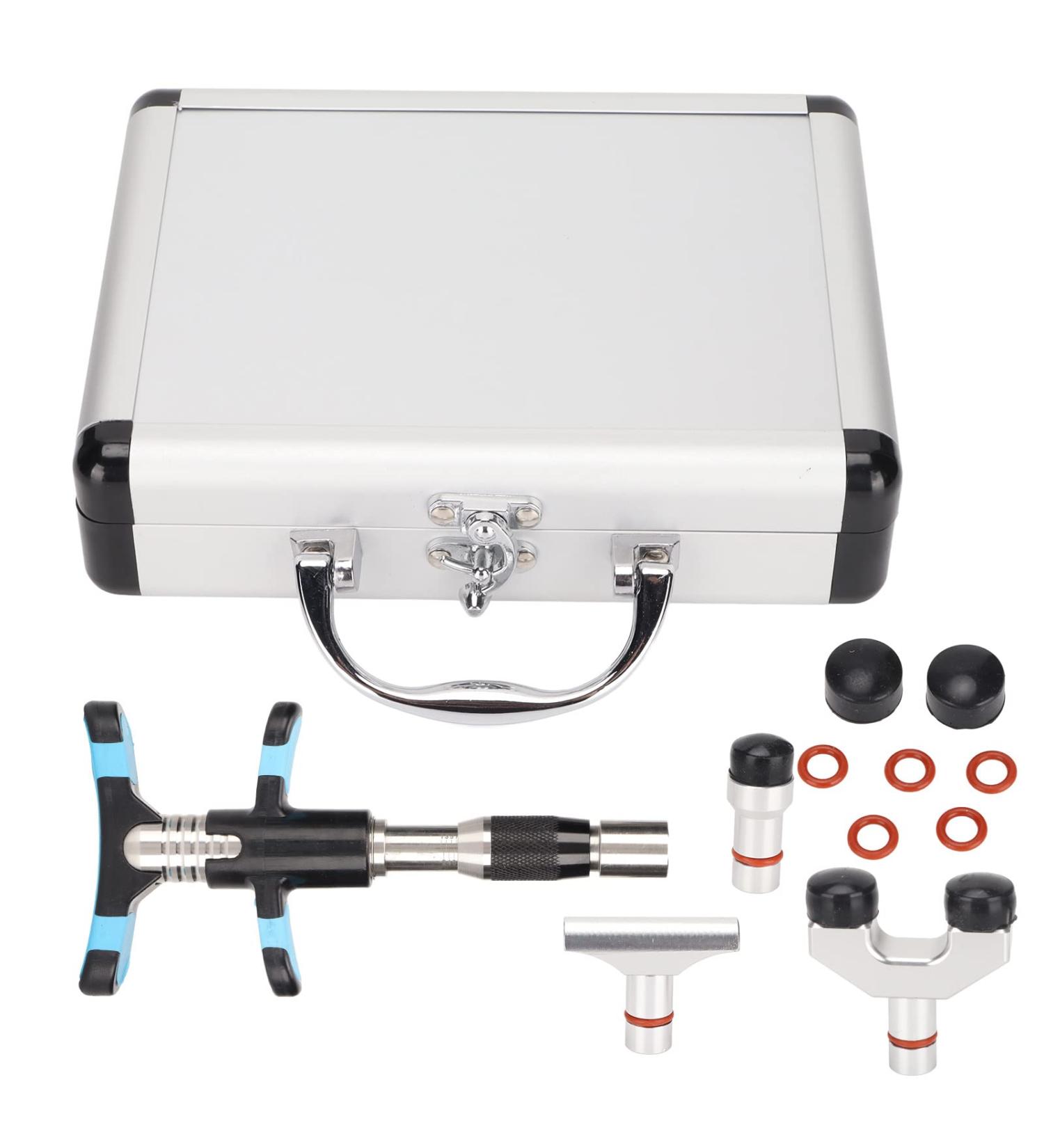 Manual Spine Chiropractic Adjustment Tool - 10 Starch Levels 3 Heads Vertebral Therapy with Black Storage Case - Buy Online on GoSupps.com