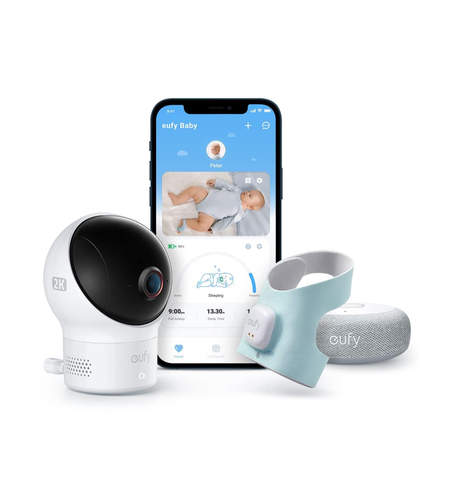 eufy Baby S340 Smart Sock Baby Monitor | Track Sleep & Heart Rate | 2K Camera | AI Cry Detection | Pan & Tilt | 24-Hour Use | Soft & Comfortable | 0-18 Months - Buy Online on GoSupps.com
