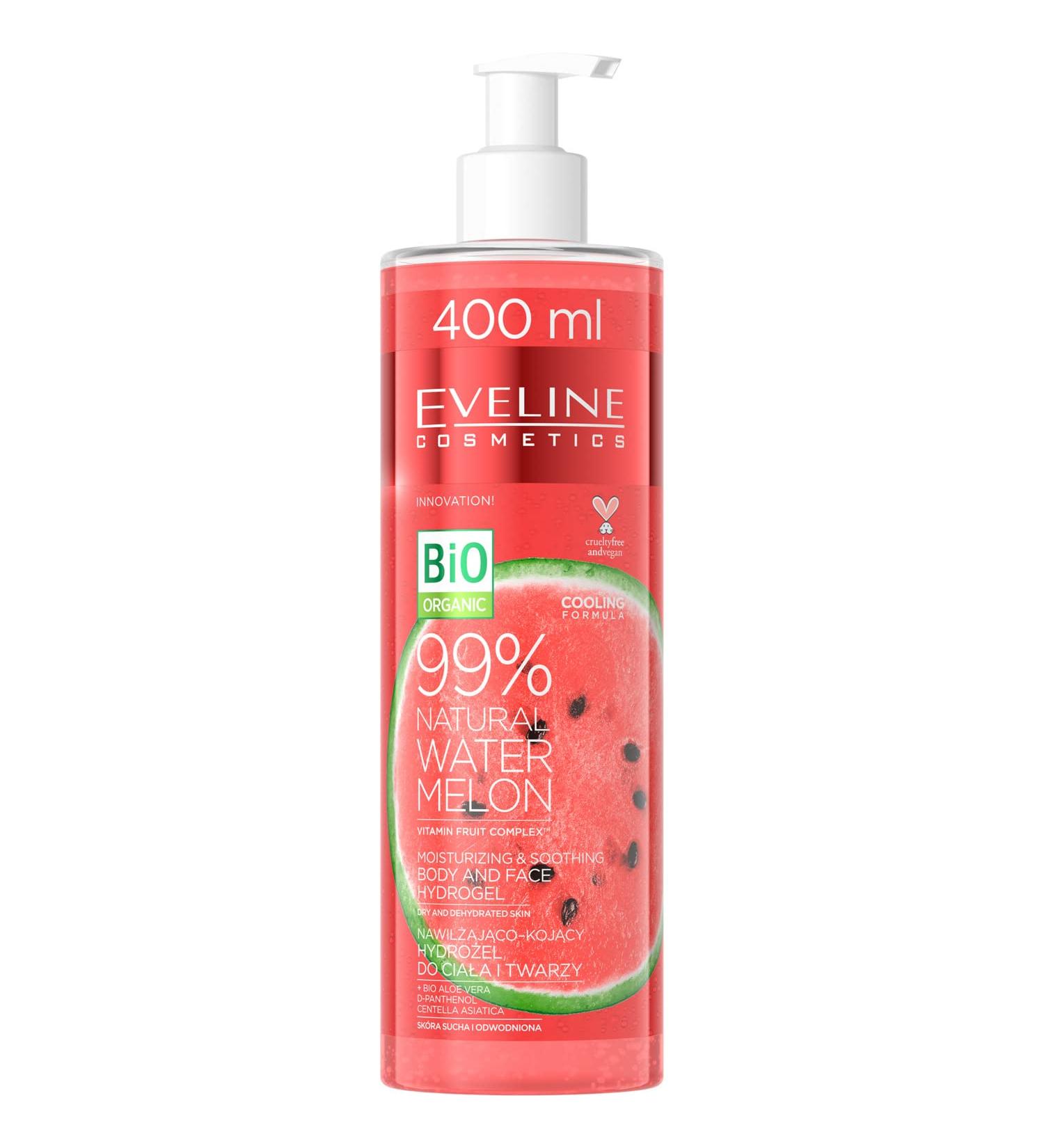 Eveline Cosmetics Natural Watermelon Hydrogen Body & Face 400ml - Hydrating Skincare for All Skin Types - International Shipping Available - Buy Online on GoSupps.com