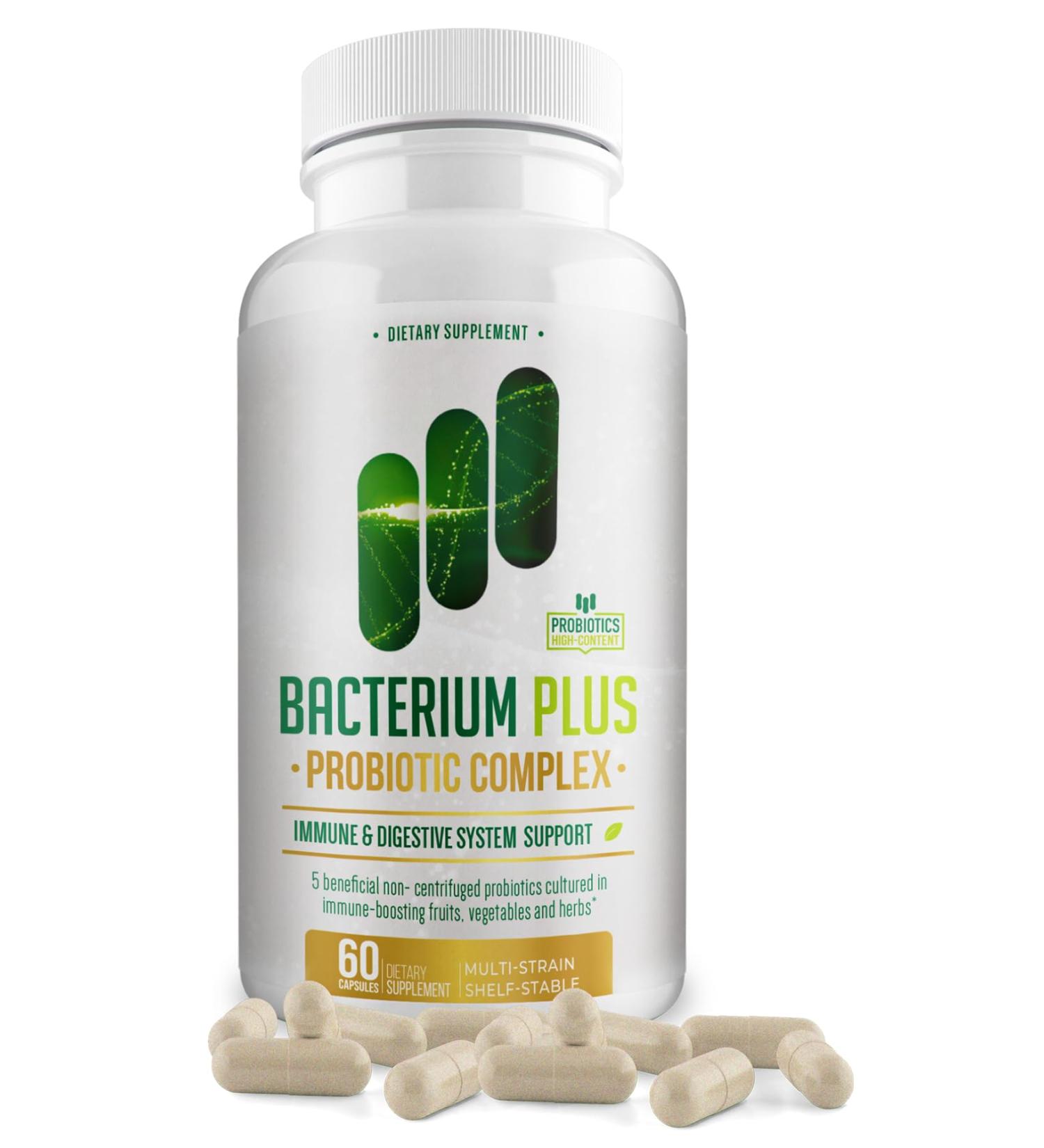 Bacterium Plus, Natural Product, Vegetarian Capsules, General Well-Being - 60 Count - Pack of 1 - Buy Online on GoSupps.com
