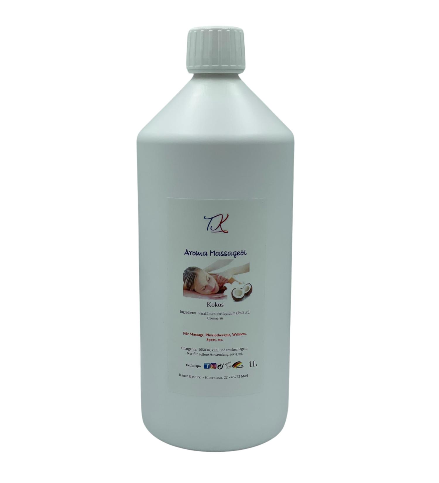 Aroma Massage Oil 1L - Coconut | Medicinal Quality for Massage Physiotherapy & Wellness - International Shipping - Buy Online on GoSupps.com