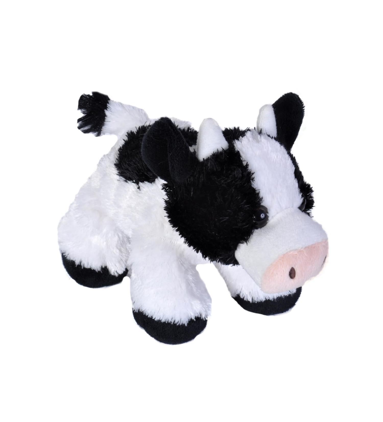 Wild Republic Hug Ems Cow Stuffed Animal 7 Inches Gift for Kids Plush Toy Fill is Spun Recycled Water Bottles 18 cm Cow 18 cm