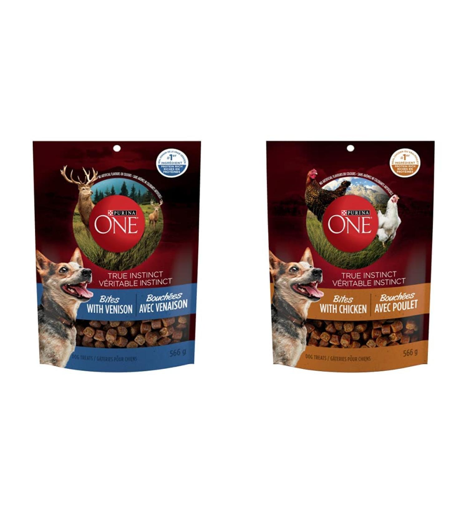 Purina ONE True Instinct Bites | Natural Dog Treats with Venison + Chicken - 566 g Each - Buy Online on GoSupps.com