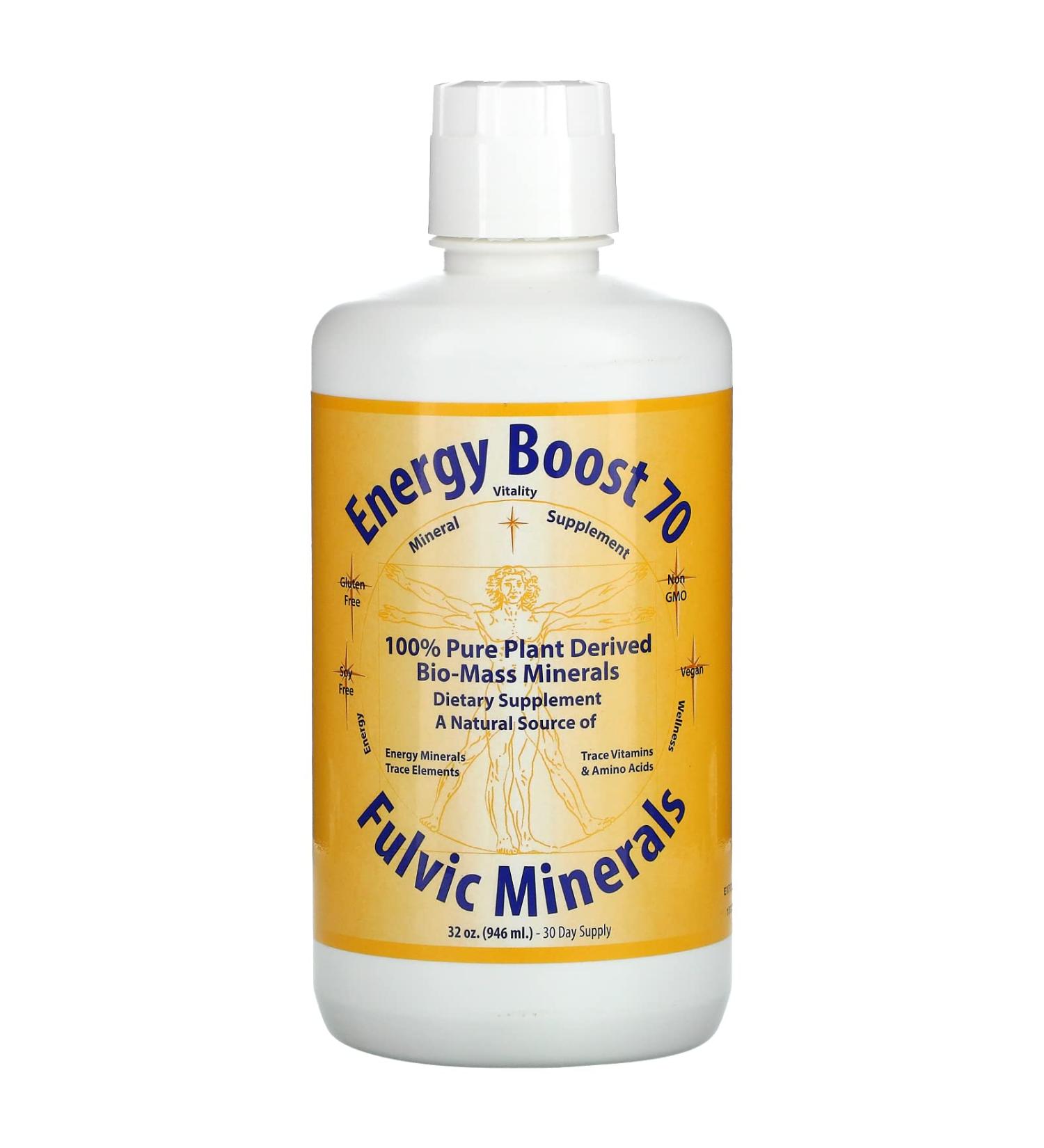 Morningstar Minerals Energy Boost - 70 Fulvic Minerals, 32 fl oz (946 ml) for Enhanced Vitality - Buy Online on GoSupps.com