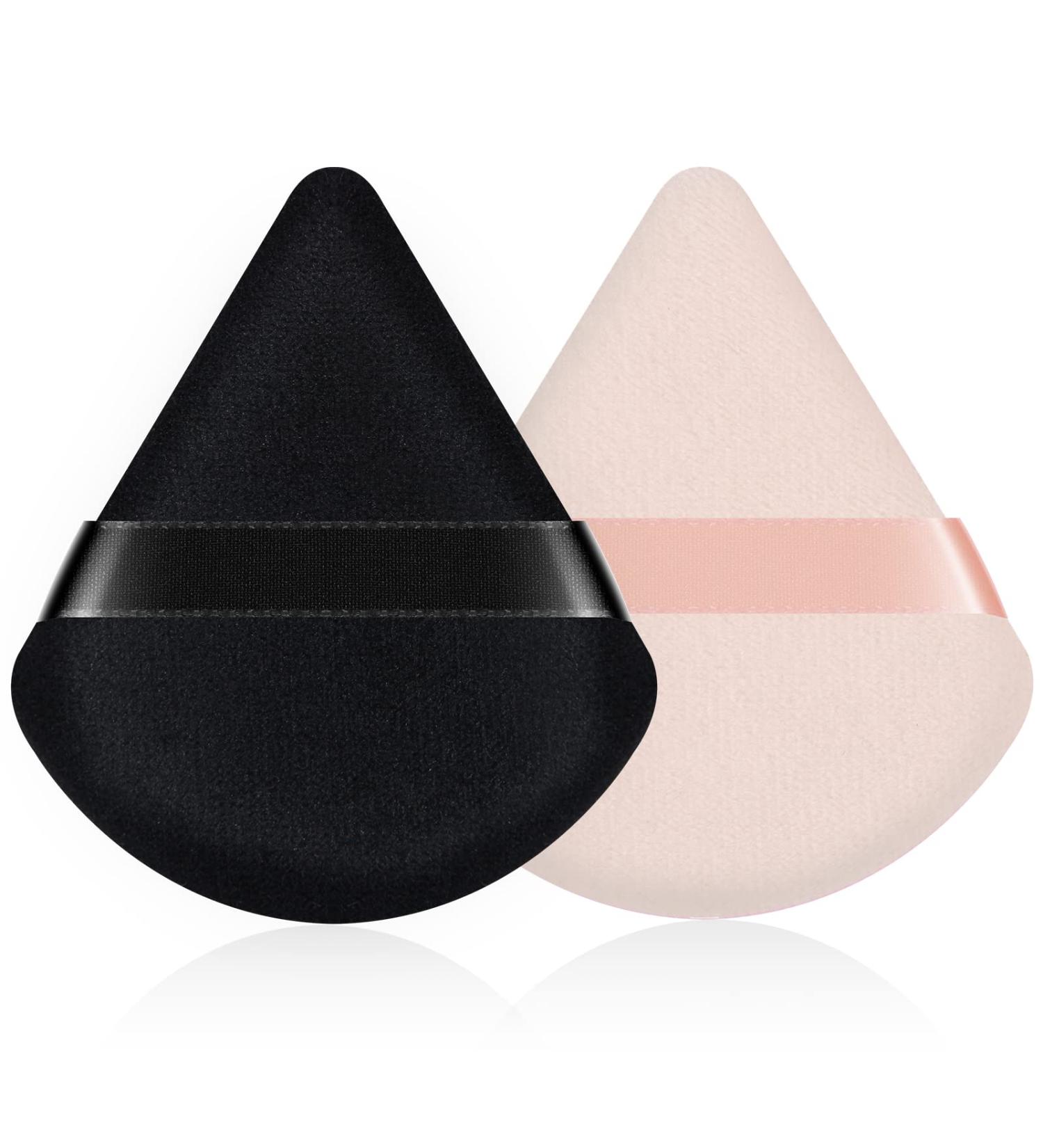 2PCS Velvet Powder Puffs Set for Pressed and Loose Powder - Dual-Use Makeup Tool with Strap - Black & Nude - Buy Online on GoSupps.com