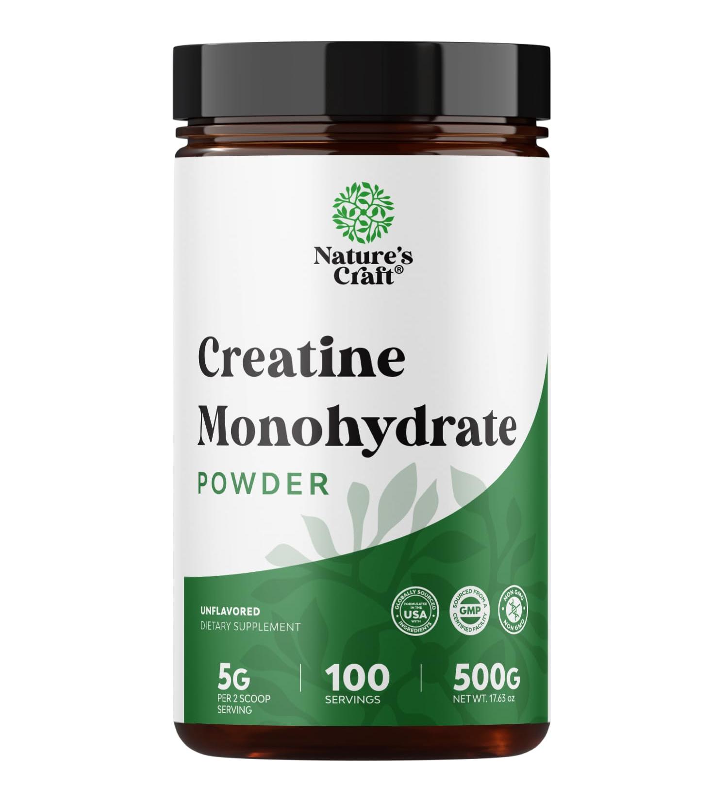 Micronized Creatine Monohydrate Powder for Men & Women - Pre & Post Workout Pure Creatine for Women & Men for Muscle Growth & Recovery - Raw Unflavored Nutritional Supplements for Muscle Gain - 500g 500g (Pack of 1) - Buy Online on GoSupps.com