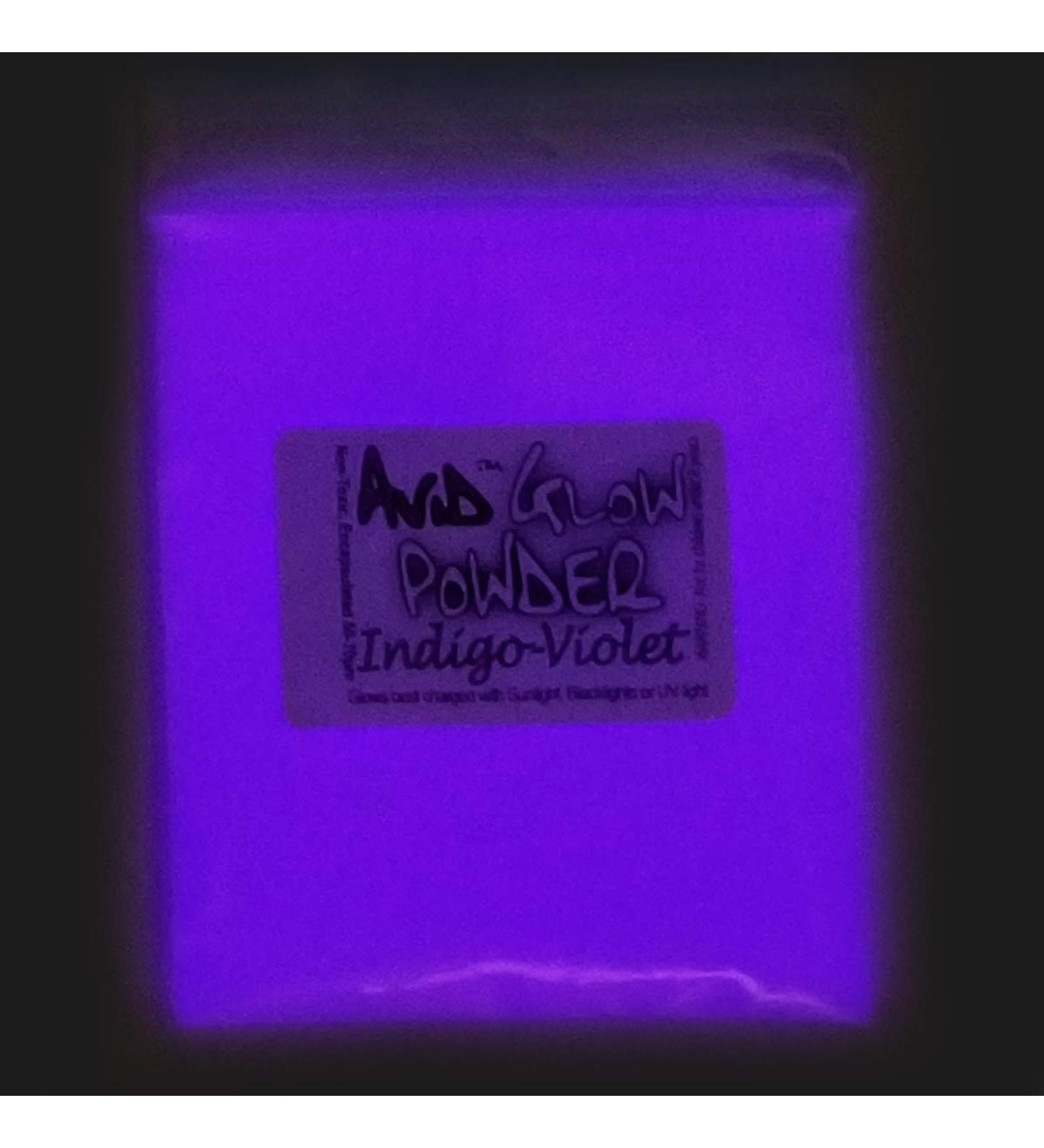 Avid Colorist Purple Glow Powder - 1oz (30g) Neutral in Daylight, Indigo Violet Glow in Dark - Glow in The Dark Pigment for Resin, Slime, Nail Polish, Paints, Coatings - Acrylic Powder Indigo Violet 30g - Buy Online on GoSupps.com