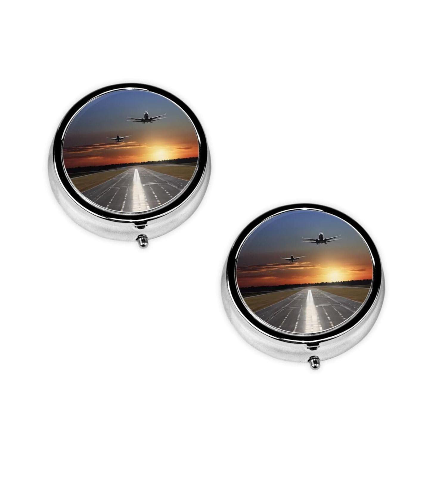 Portable 3 Compartment Round Pill Box - Mini Decorative Travel Medicine Organizer for Vitamins & Tablets - Buy Online on GoSupps.com