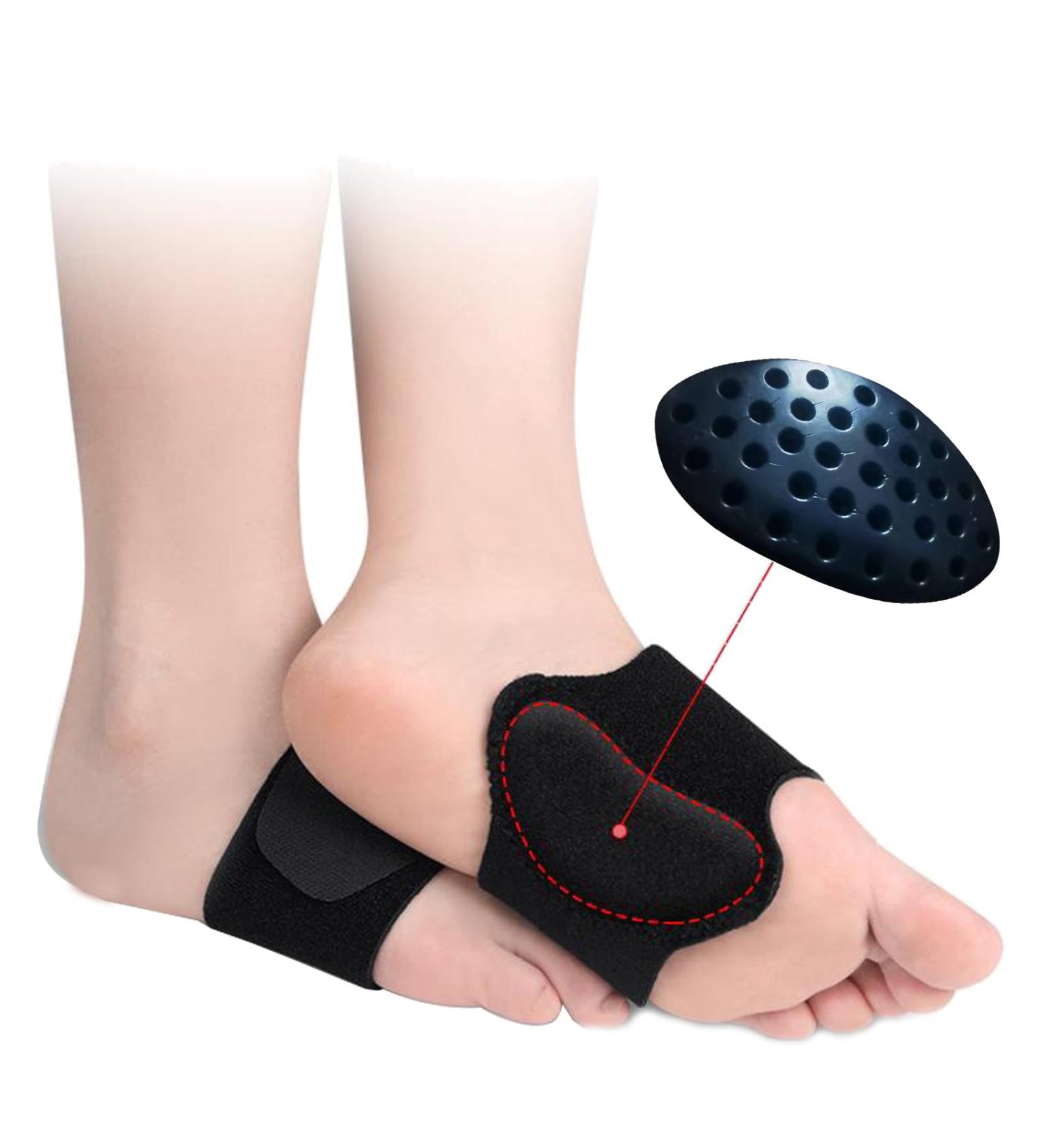 Arch Support Compression Sleeves for Flat Feet - Adjustable Plantar Fasciitis Braces & Orthotic Wrap for Pain Relief | 1 Pair - Buy Online on GoSupps.com