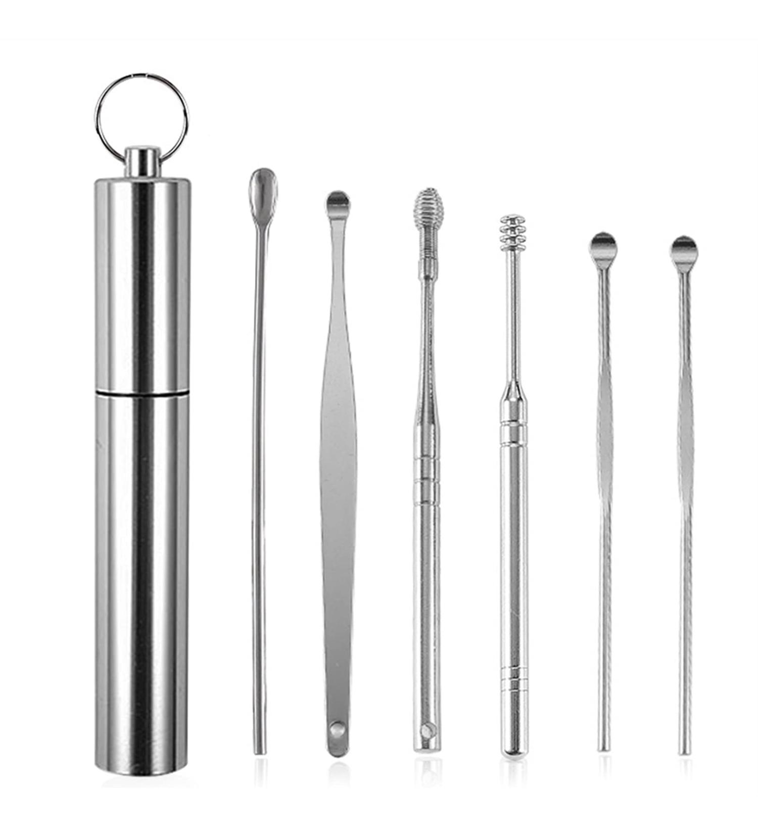 2sets Ear Wax Pickers Stainless Steel Earpick Wax Remover Curette Ear Pick Cleaner Ear Cleaner Spoon Care Ear Clean Tool - Buy Online on GoSupps.com