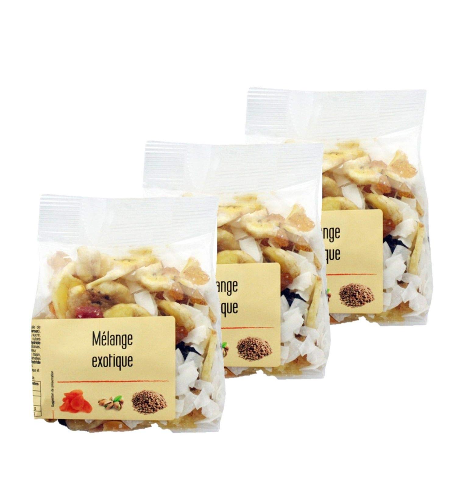 Set of 3 Exotic Mix of Dried Fruits and Dehydrated Fruits – Agidra – Pack of 3 150 g