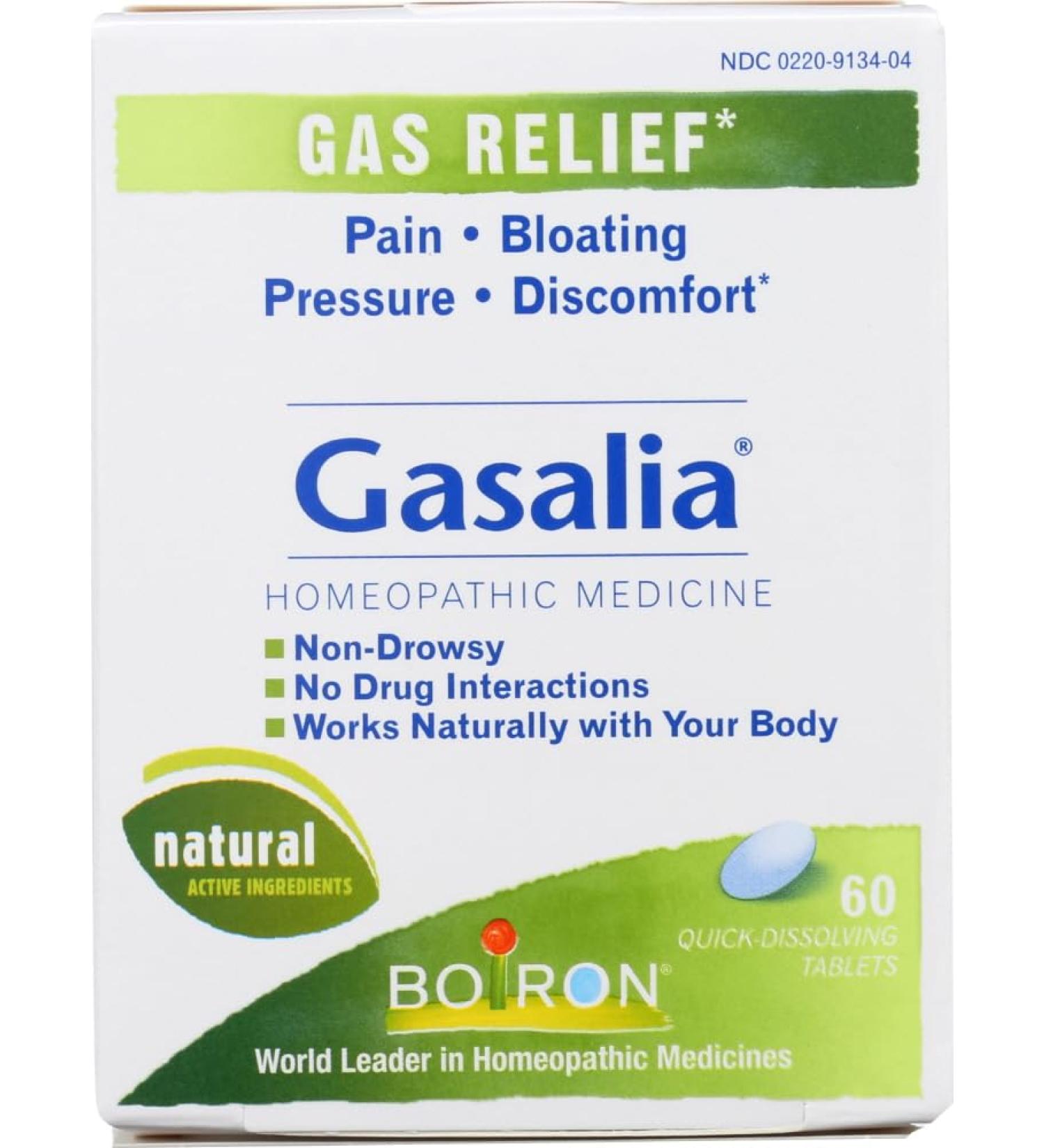 Boiron Gasalia - Natural Gas Relief Homeopathic Tablets - 60 Count for Digestive Comfort - Buy Online on GoSupps.com
