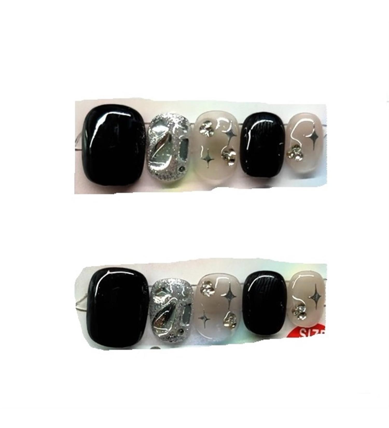 Wearing nail patches dark black nail patches nails(S) - Buy Online on GoSupps.com