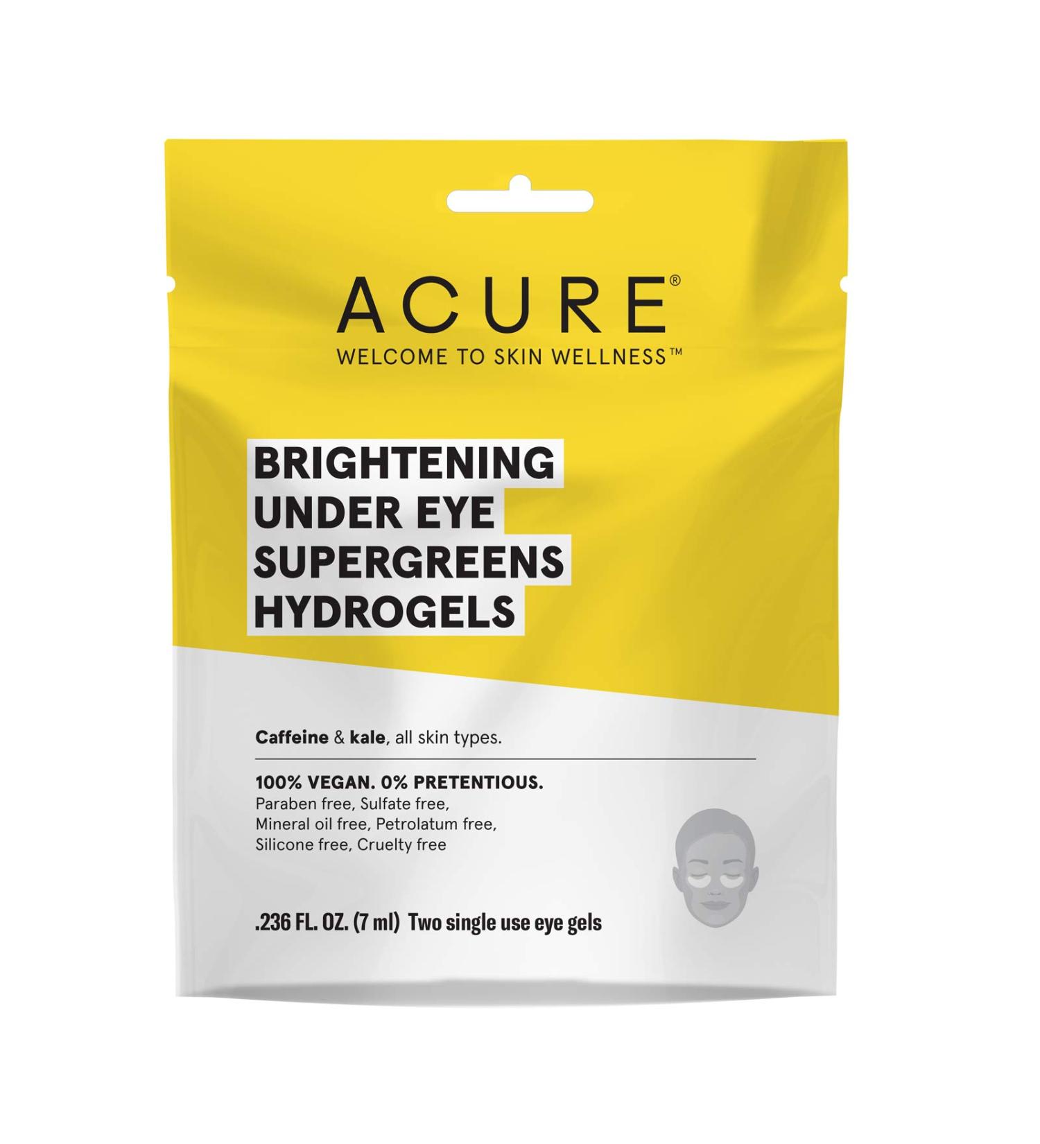 Acure Brightening Under Eye SuperGreens Hydrogels - 2 Single Use Eye Gels (0.236 fl oz) - Buy Online on GoSupps.com