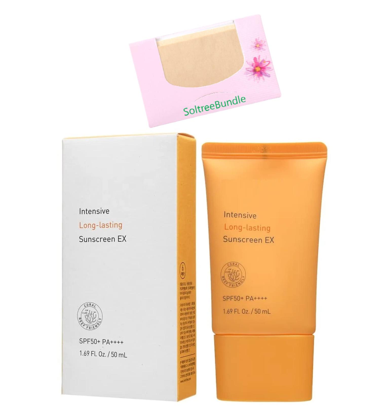 SoltreeBundle Intensive Sun EX 50ml + 50pcs Oil Blotting Paper | Korea Skincare - Buy Online on GoSupps.com