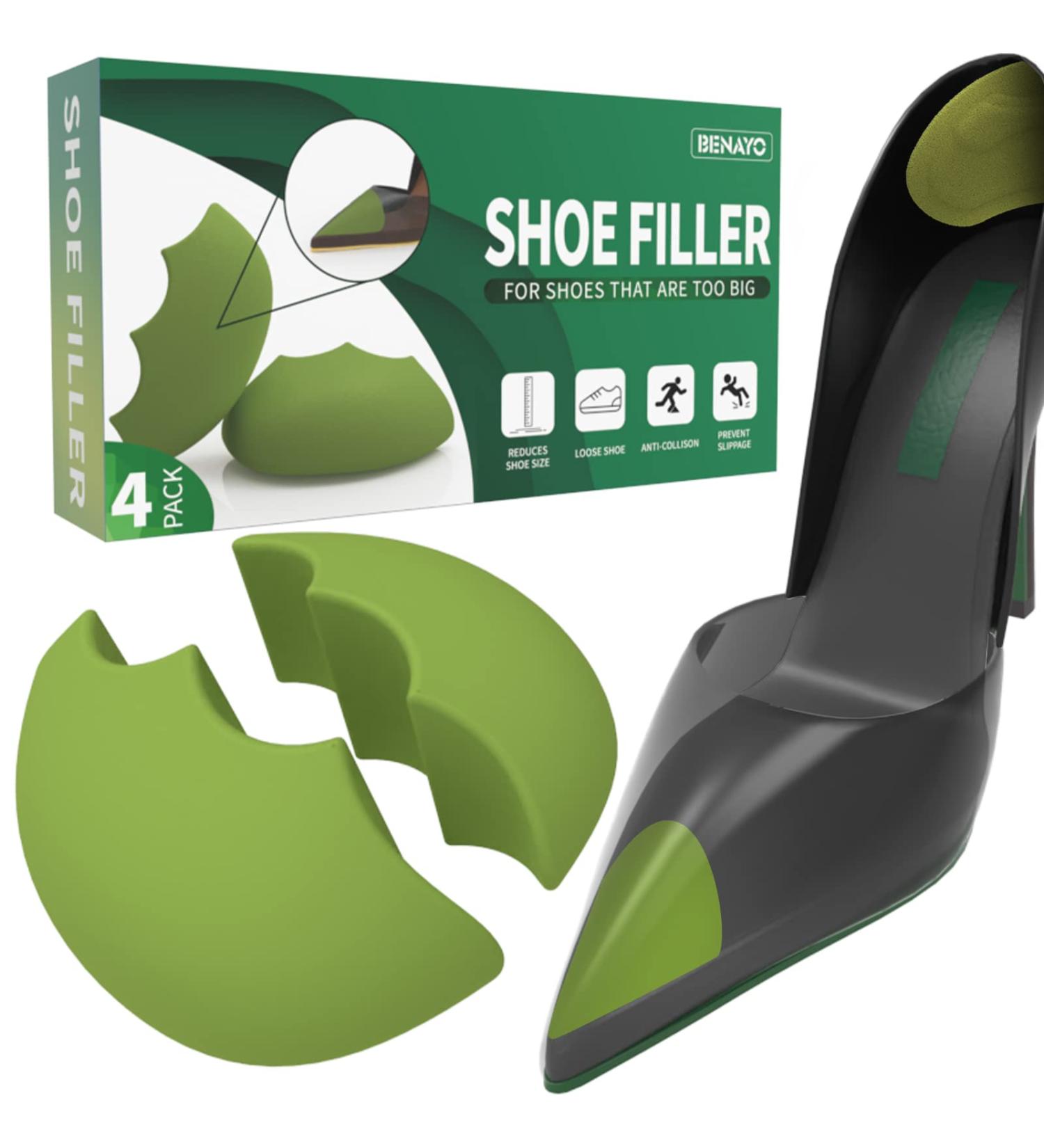 Shoe Fillers Toe Filler Inserts Cowhide Heel Pad for Loose Shoes - Men & Women | Green (Half to One Size Bigger) - Buy Online on GoSupps.com