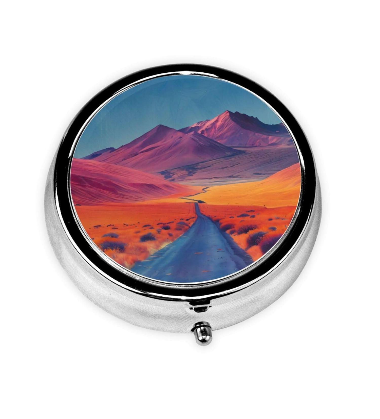 Buy Long Trail Portable Metal Pill Box - Round Mini 3-Compartment for Travel | Durable & Stylish Design Perfect for Small Pills - Buy Online on GoSupps.com
