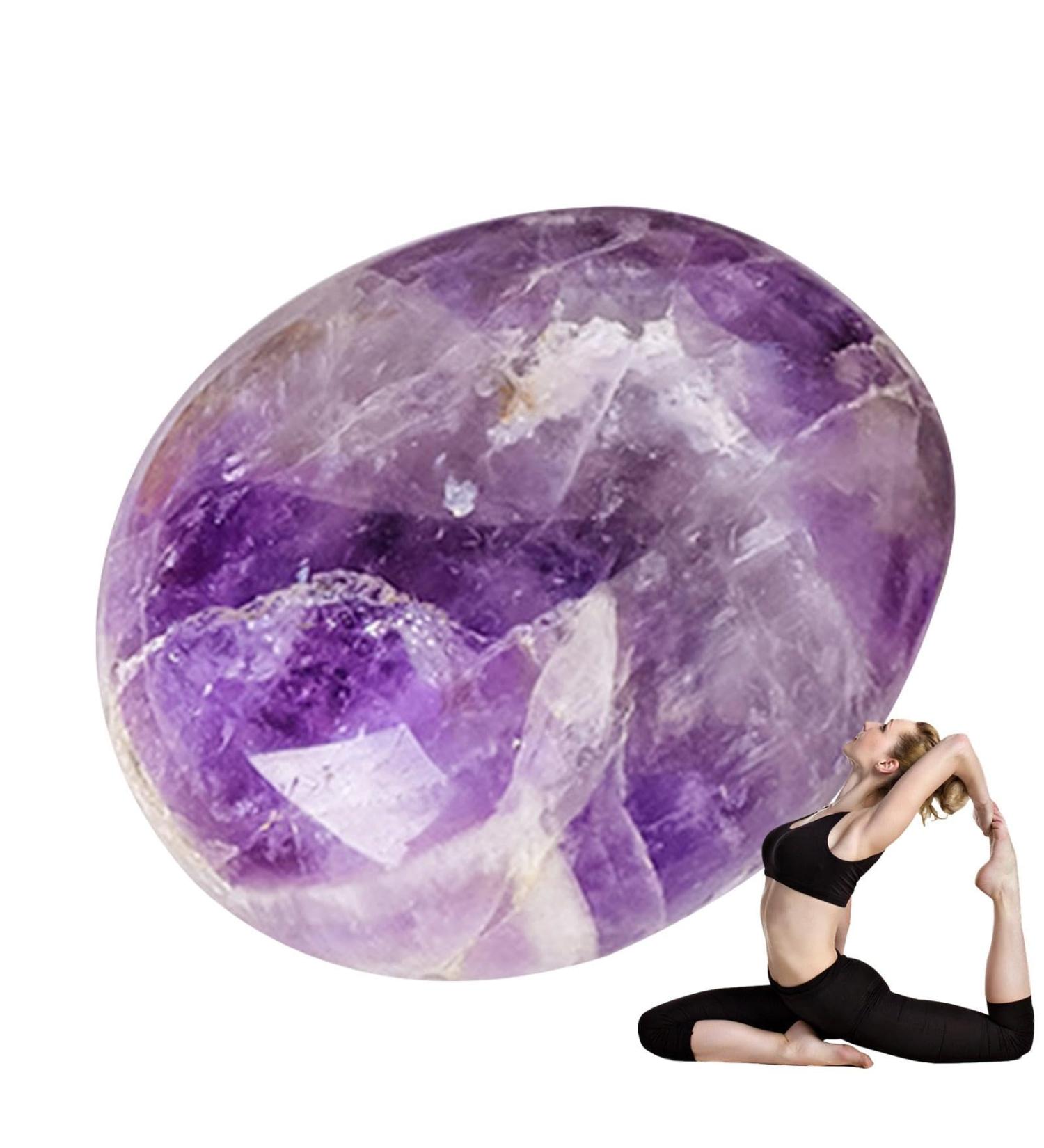 Amethyst Thumb Pocket Stone - Polished Energy Crystal Stone Polished Energy Crystal Stone Crystal Polished Gemstone for Stress Relief Meditation - Buy Online on GoSupps.com