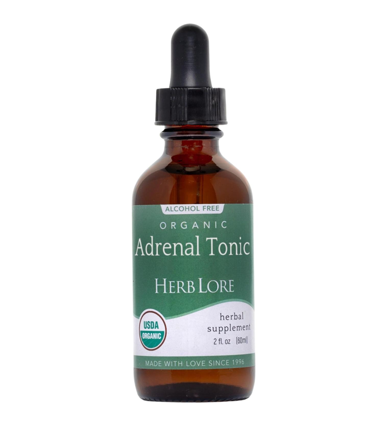 Herb Lore Organic Adrenal Tonic Tincture - Herbal Adrenal Support Supplement - Adaptogen Drops with Ashwagandha Rhodiola & Eleuthero - Alcohol Free - 2 Fl Oz 2 Fl Oz (Pack of 1) - Buy Online on GoSupps.com
