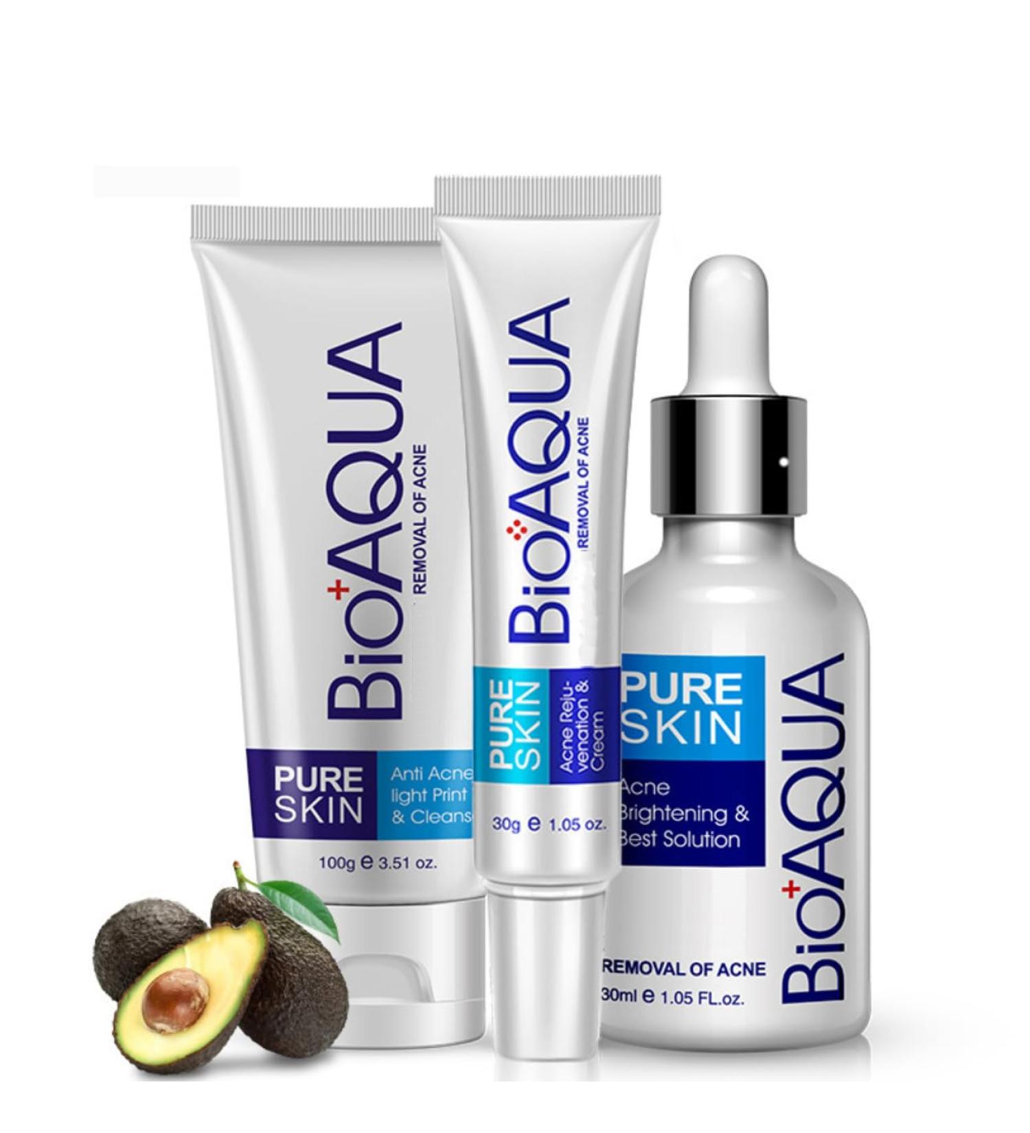 BIOAQUA 3in1 Face Acne Scar Removal Spots Oil Cream Scar Blemish Marks Moisturizing Oil 100g+30g+30ml - Buy Online on GoSupps.com