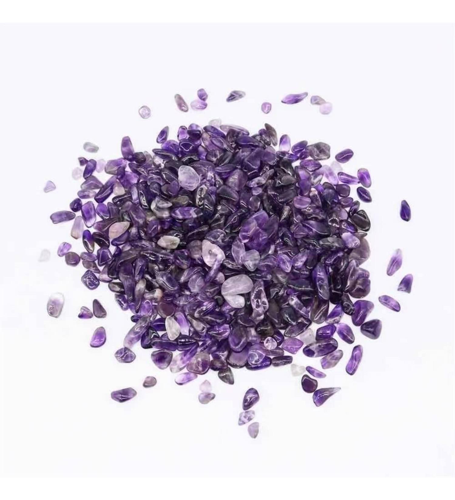 200g Natural Polished Amethyst raw Rough Tumble Stone Crystal Gravel 7mm-9mm for Decoration Suitable for Home Room Decoration Stone Mineral Specimen - Buy Online on GoSupps.com