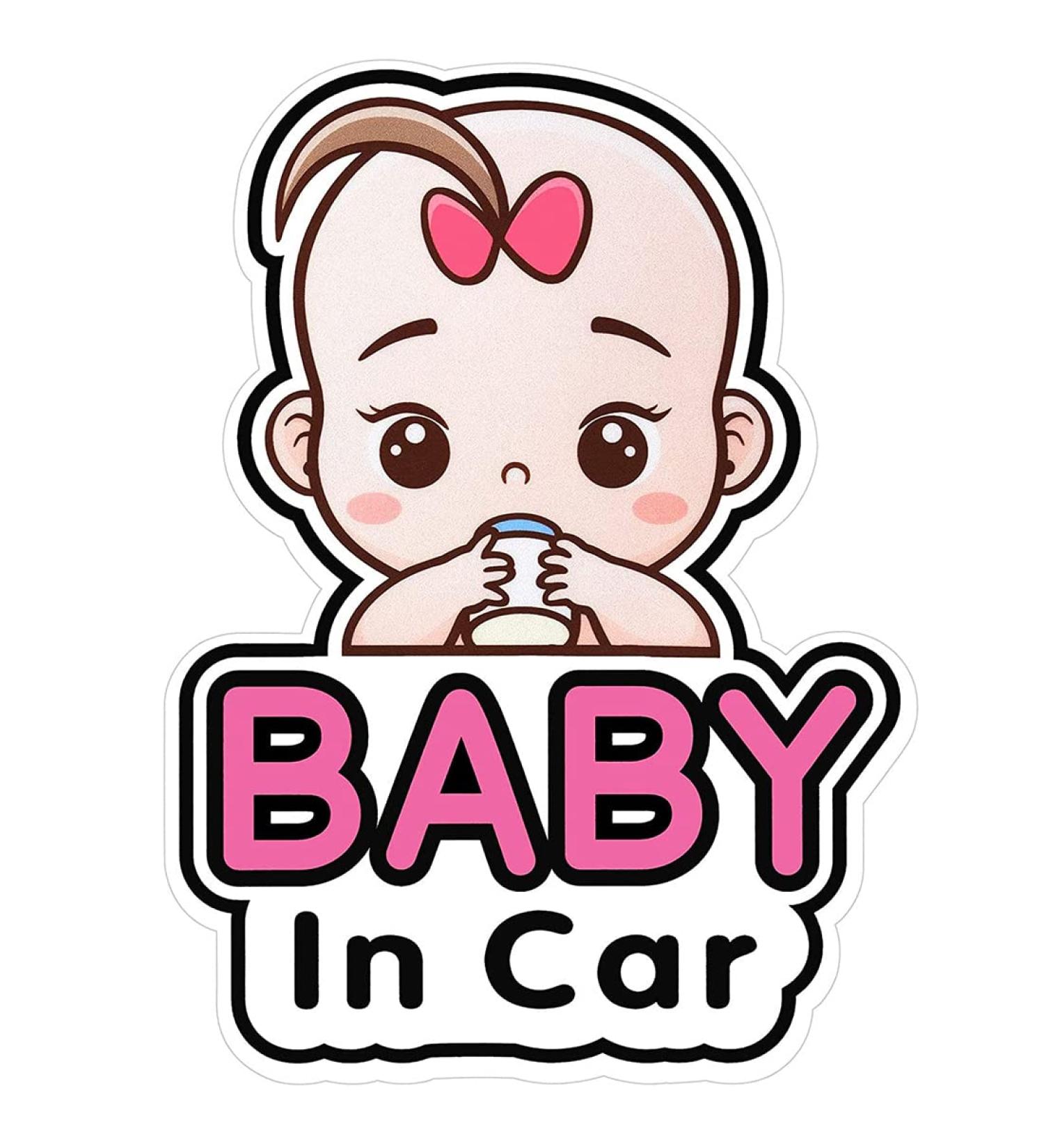 Baby in Car Stickers | Cute Removable Safety Stickers for Girls | On Board Car Window Decals - Buy Online on GoSupps.com