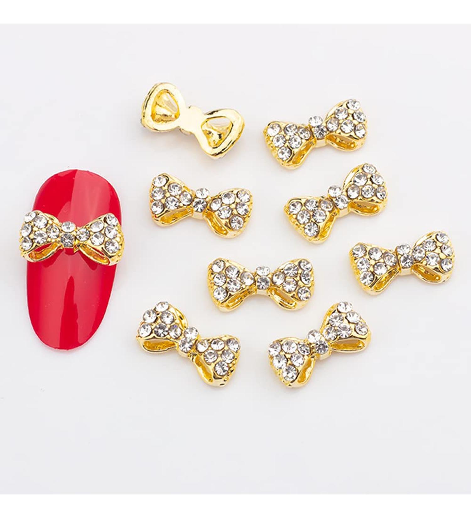10pcs 3D Nail Art Crystal Rhinestone Bow Big Gems Charms for Nail Art Decoration Jewelry Sparkle Craft DIY Beads (#3038 10pcs)