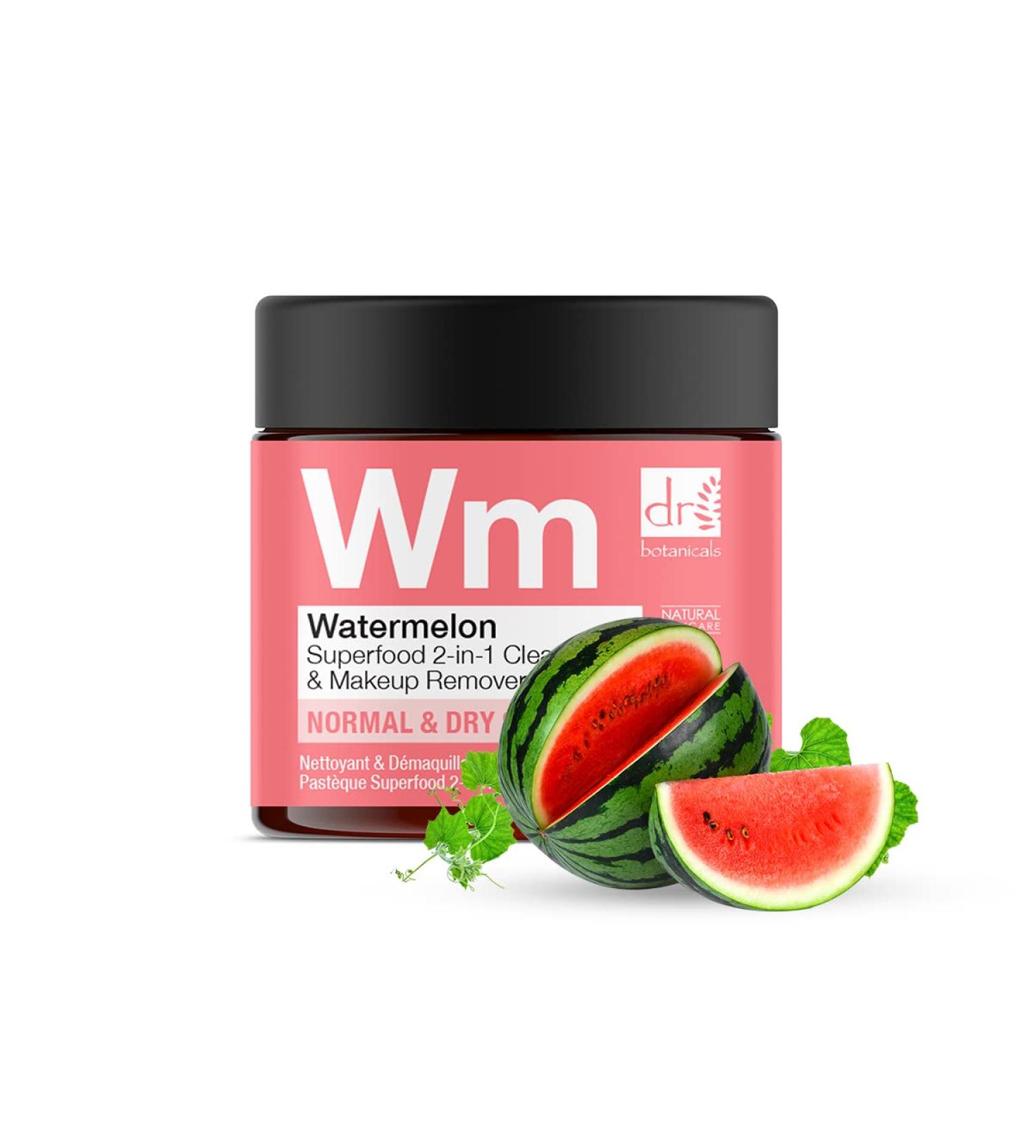 Dr Botanicals Superfood 2-in-1 Cleanser & Makeup Remover with Watermelon Seed Oil - For Dry Oily Skin, Reduce Sebum, Remove Impurities, Recharge Face - Natural Omega Acids, Glowing Look - Buy Online on GoSupps.com