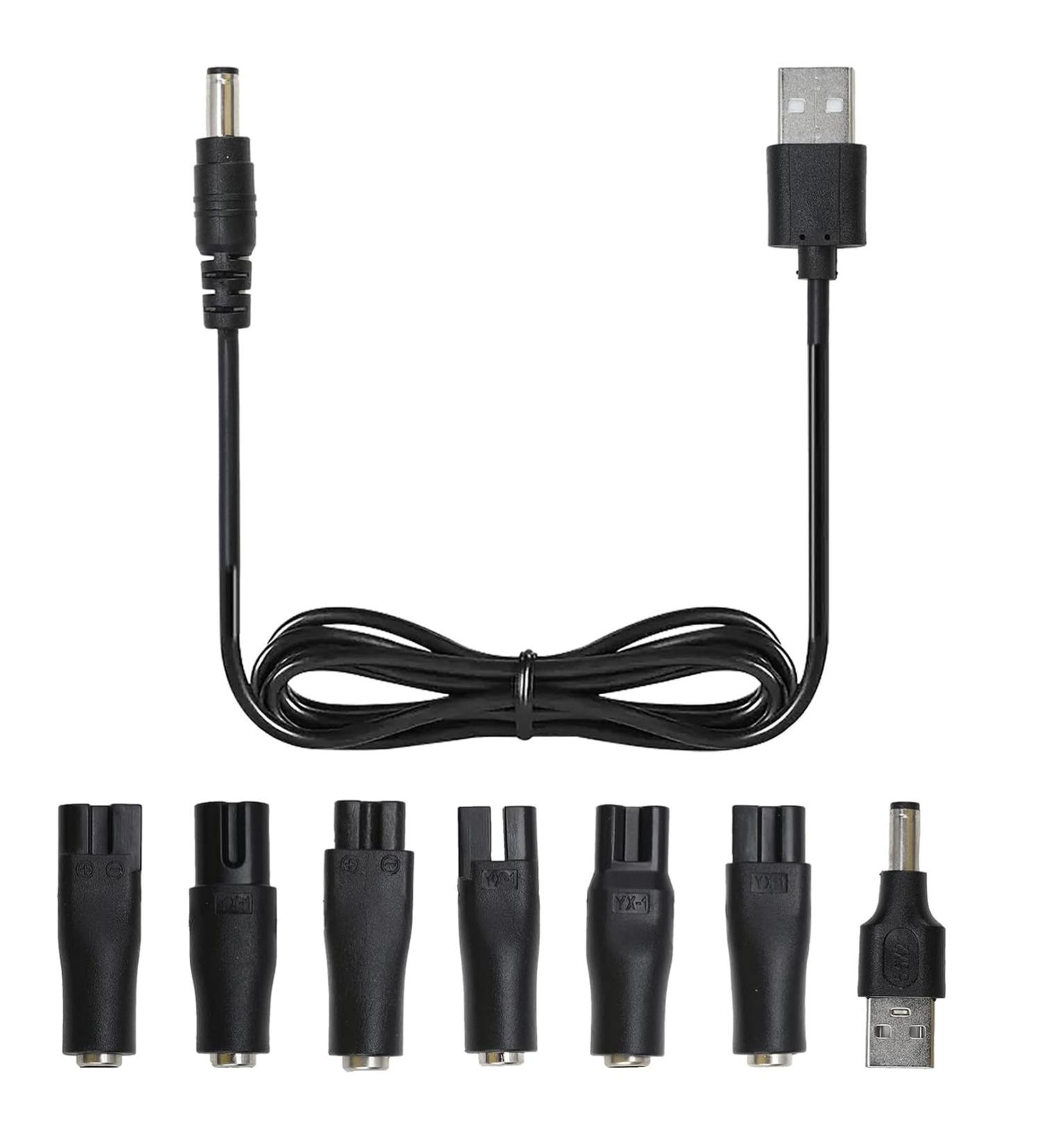 7 Pcs Electric Charger Shaver Power Adapter Cord Replacement Black Electric Shaver Chargers & Power Supplies USB Shaver Charger Cable Kit Men Shaver Charger Cable Kit Bathroom and Toilet - Buy Online on GoSupps.com