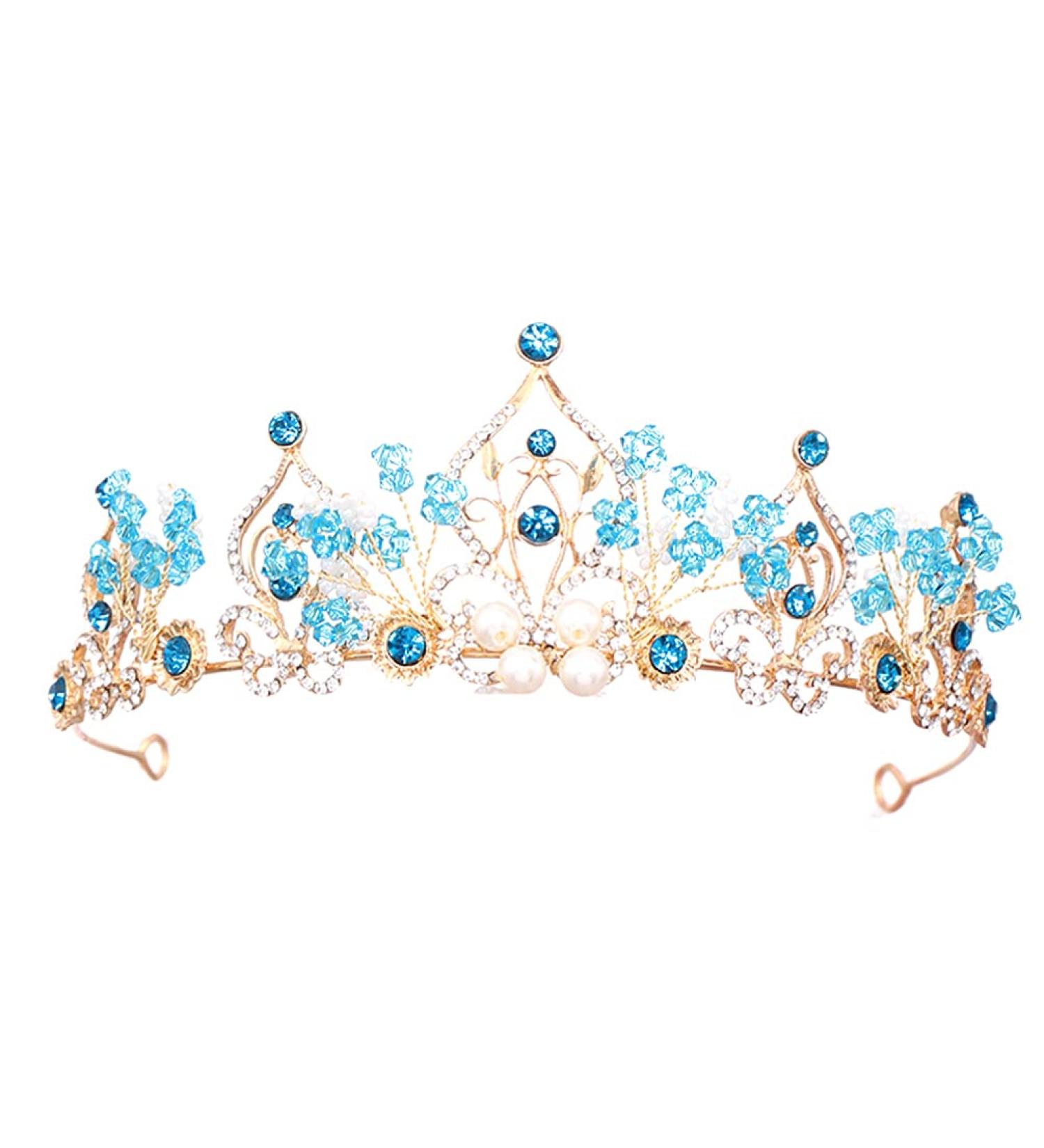 FRCOLOR Princess Tiara Crowns Blue Gem Crown Crystal Girls Tiara Rhinestone Tiara for Little Kid - Buy Online on GoSupps.com