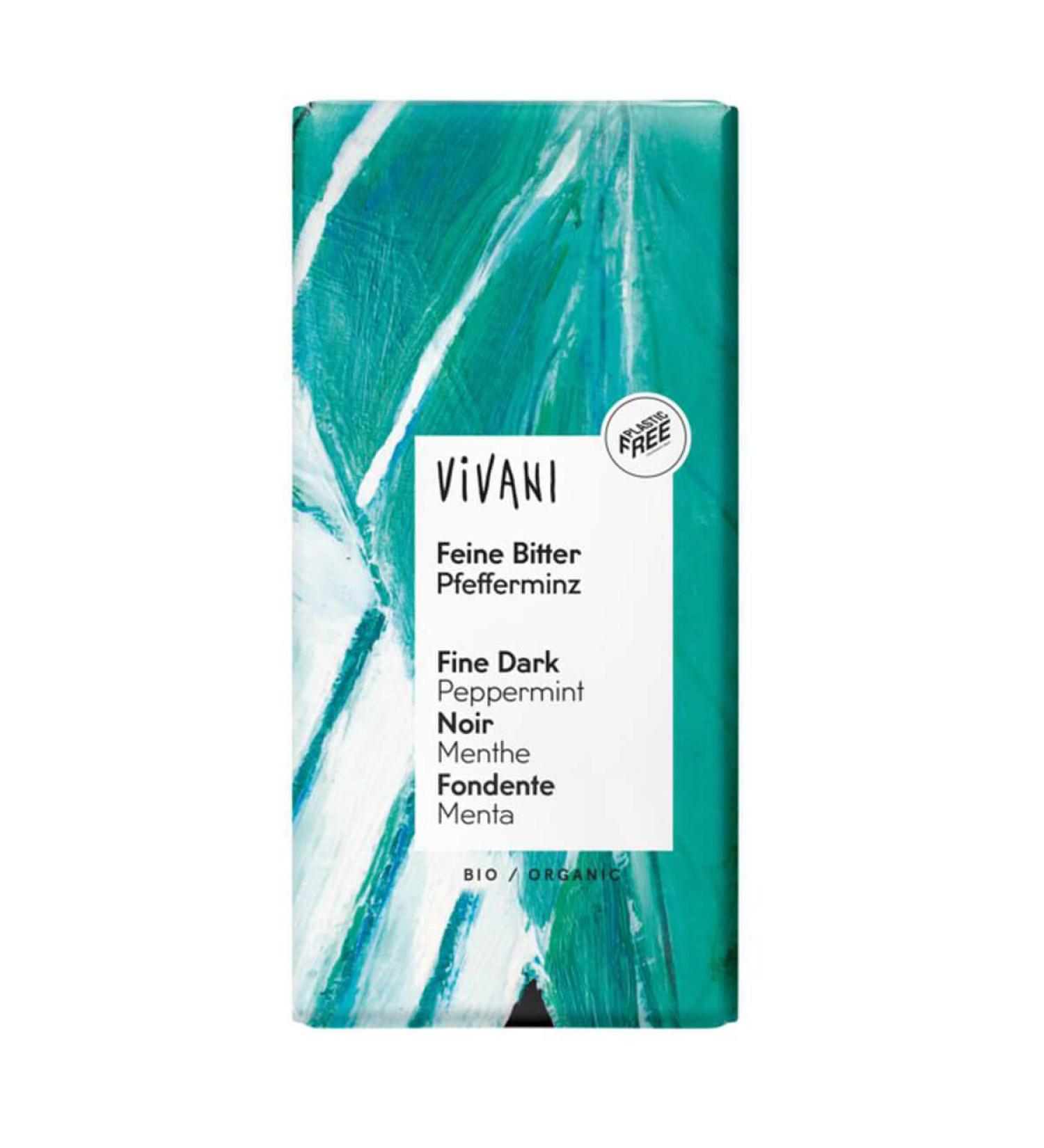 Vivani Viviani - Fine chocolate with bitter peppermint - 100g - Pack of 10