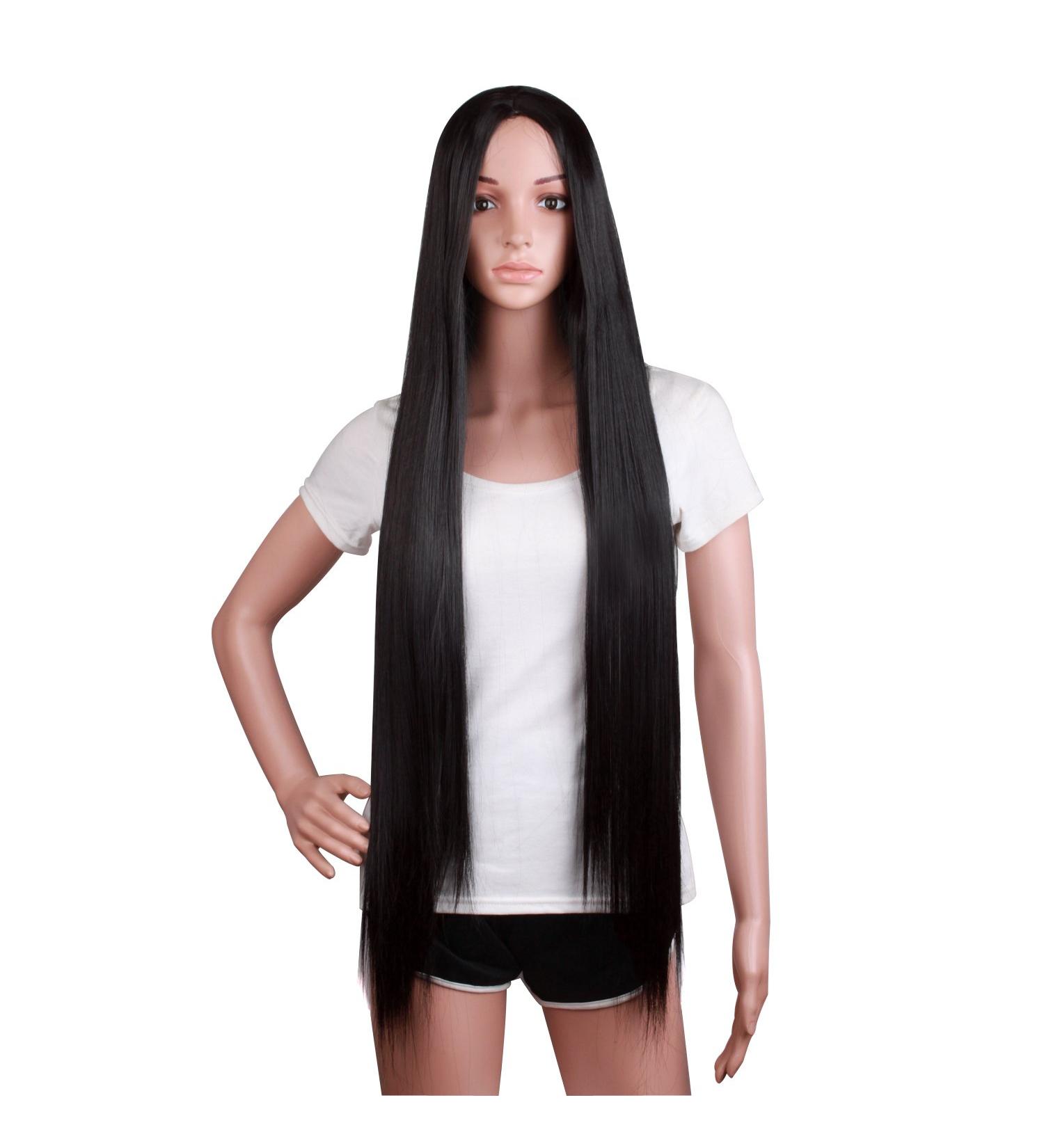 MapofBeauty 100cm Long Straight Anime Wig in Black - Buy Online on GoSupps.com