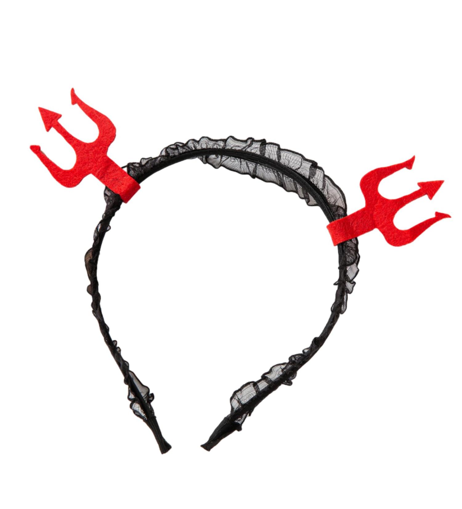 amangul Ox Horn Halloween Headband for Womens Girls Daily Wearing Halloween Party Fancy Dress Cosplay Hair Accessories(Red Three Pronged He) - Buy Online on GoSupps.com