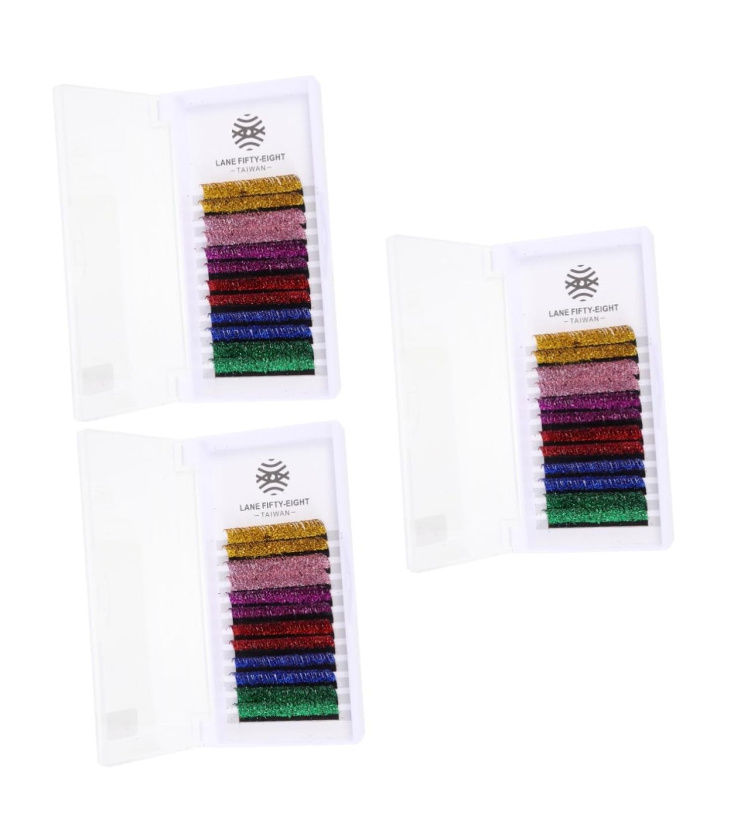 Angoily 18 Pairs Glitter False Eyelashes Halloween Costumes Flash Costume Lash Extension Supplies Eyelashes with Color Makeup Eyelashes Colored Lashes Color Lashes Colored Fur Fiber Dense - Buy Online on GoSupps.com