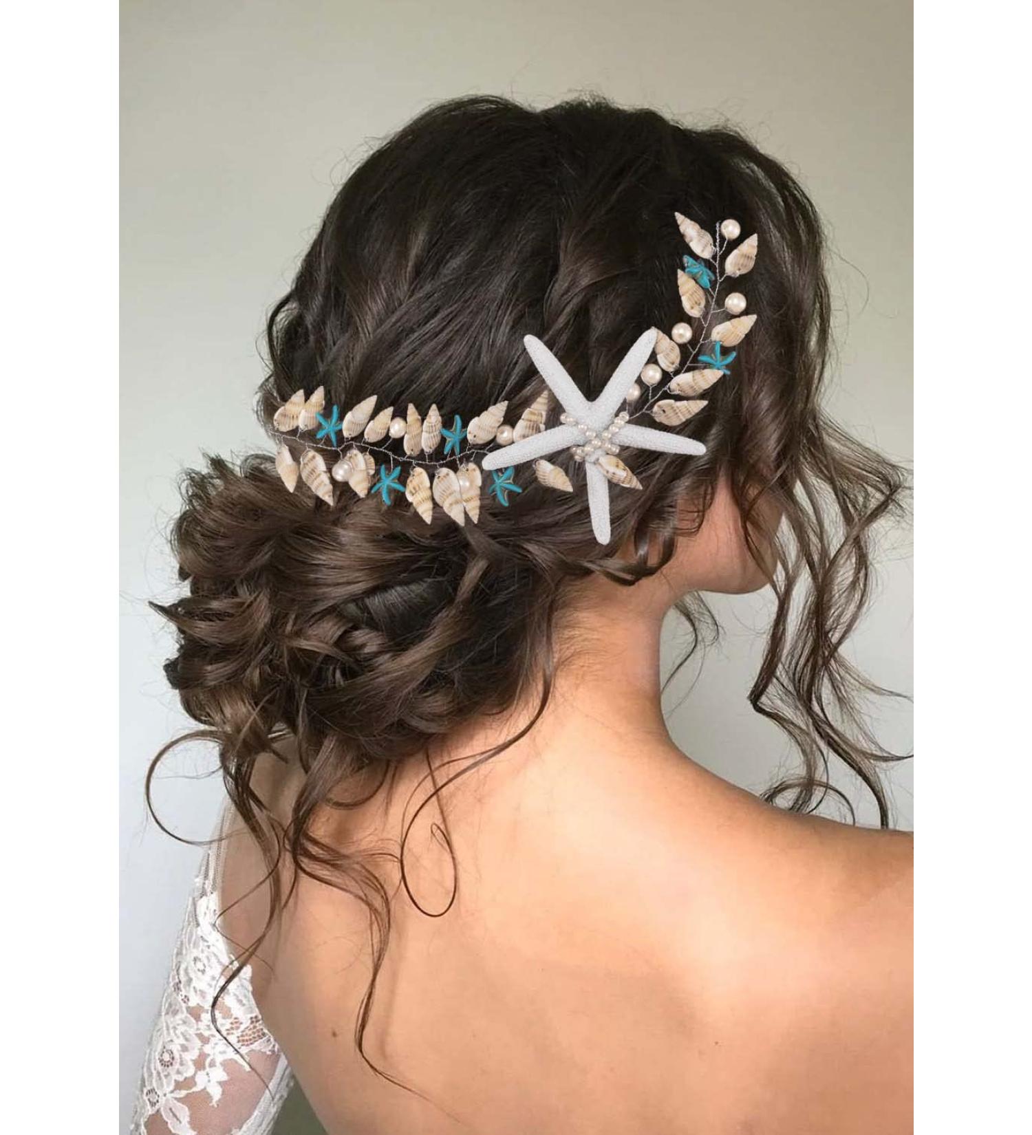 Brishow Starfish Bride Wedding Hair Vine - Shell Bridal Headpiece for Beach Wedding - Women and Girls Hair Accessories - Buy Online on GoSupps.com
