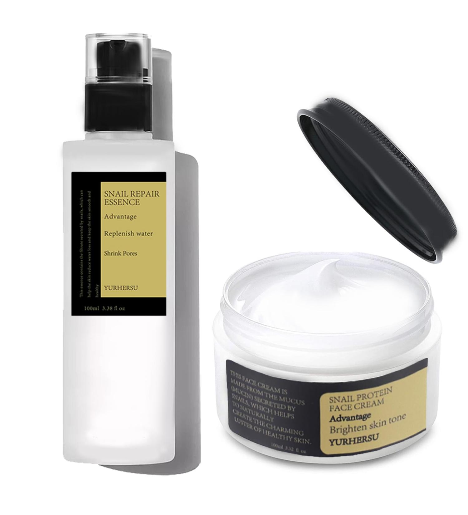 Snail Mucin Essence Snail Mucin Skin Care Sets &Kits Snail Mucin Face Creamf or Anti Wrinkle Hydrating Hyaluronic AcidSerum Niacinamide Serum Smooth Fine Lines &Face Moisturiser(Cream+Essence Set) - Buy Online on GoSupps.com