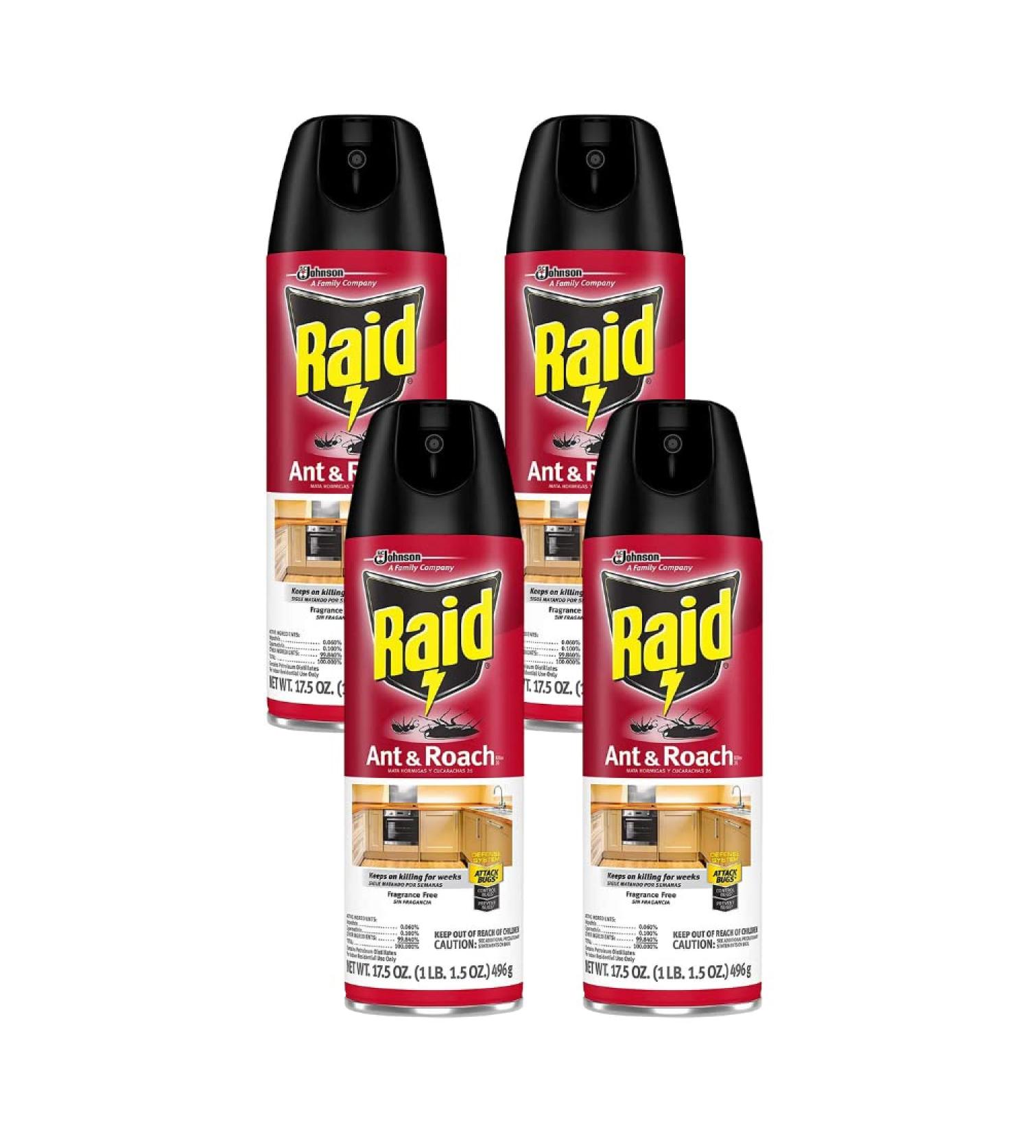 Raid Ant and Roach Killer 1.09 lb (Pack of 4) | Fragrance-Free Formula - Buy Online on GoSupps.com