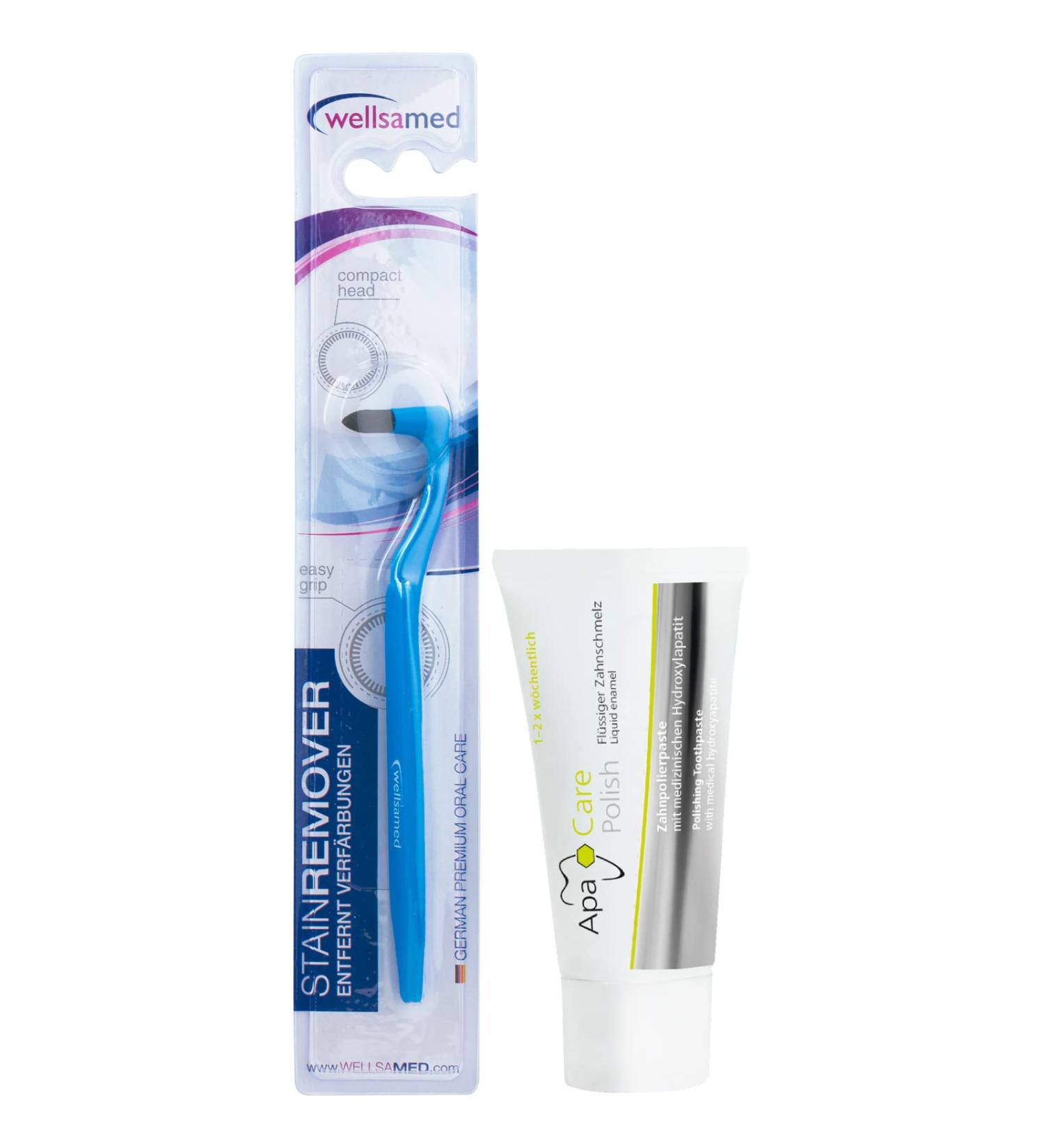 Wellsamed Savings Set: Tartar Remover & Apacare Polish Toothpaste for Effective Dental Care - International Shipping Available - Buy Online on GoSupps.com
