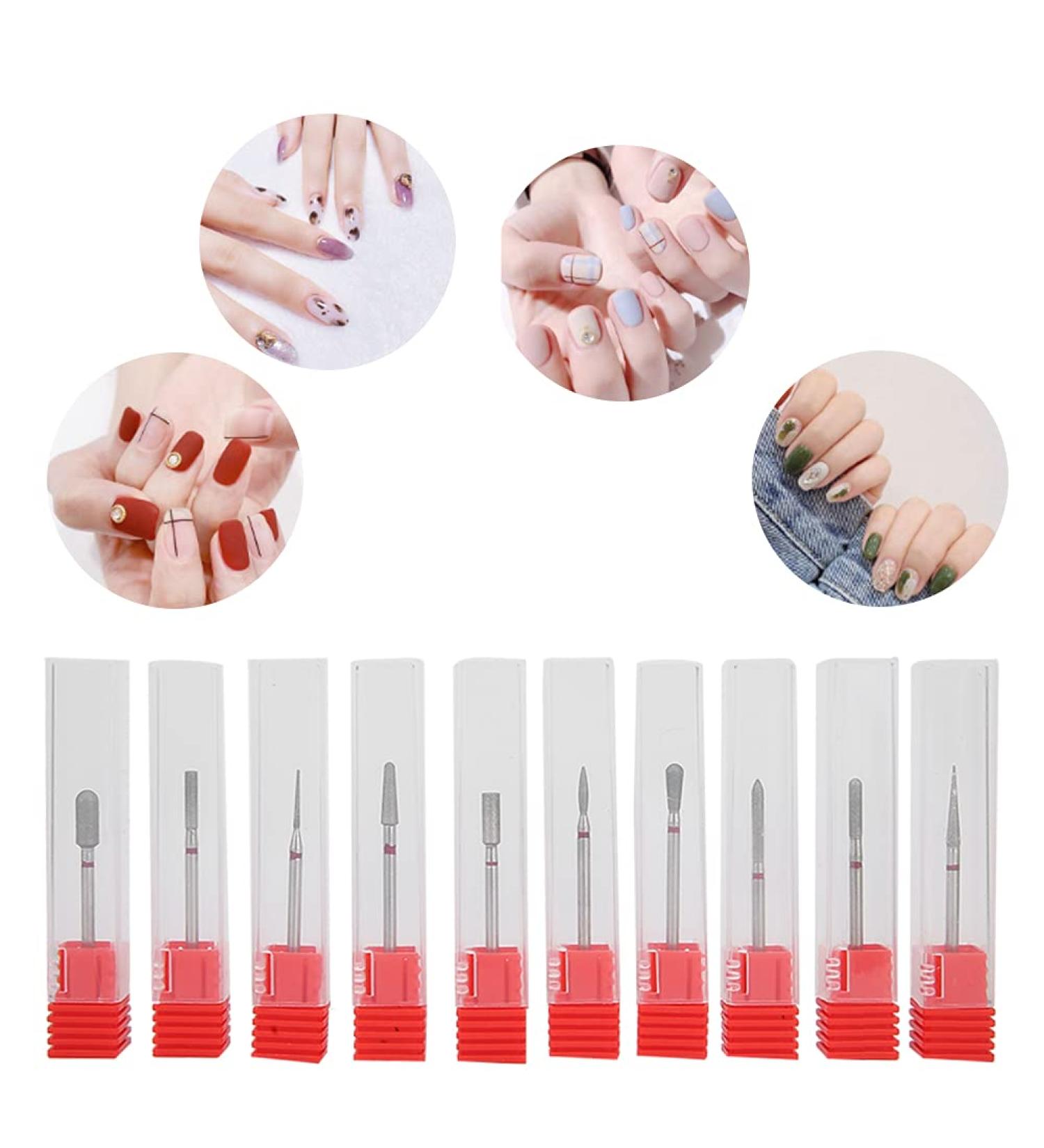 NAROOTE Nail Drill Bit Set 10Pcs Nail Drill Bits Nail Polishing Burr Manicure Pedicure Accessory Tool Set(F11-F20) - Buy Online on GoSupps.com