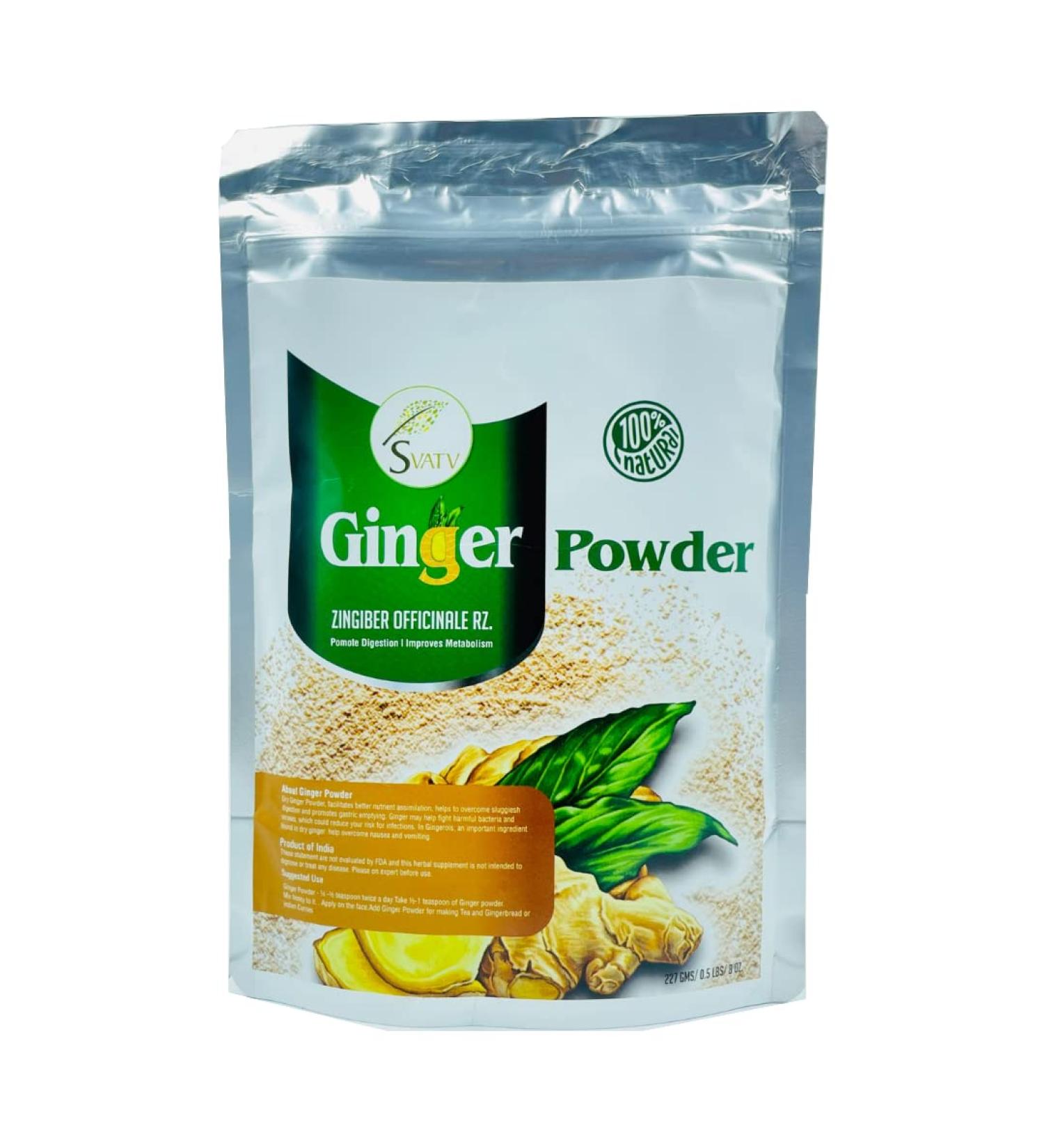 SVATV Ginger Powder (Zingiber officinale Roscoe) | Relieves Upset Stomach | Improves Immunity & Metabolism | Multi Beauty Benefits | For Tea and Soup - (227g 0.5 lbs 8 ounces) - Buy Online on GoSupps.com