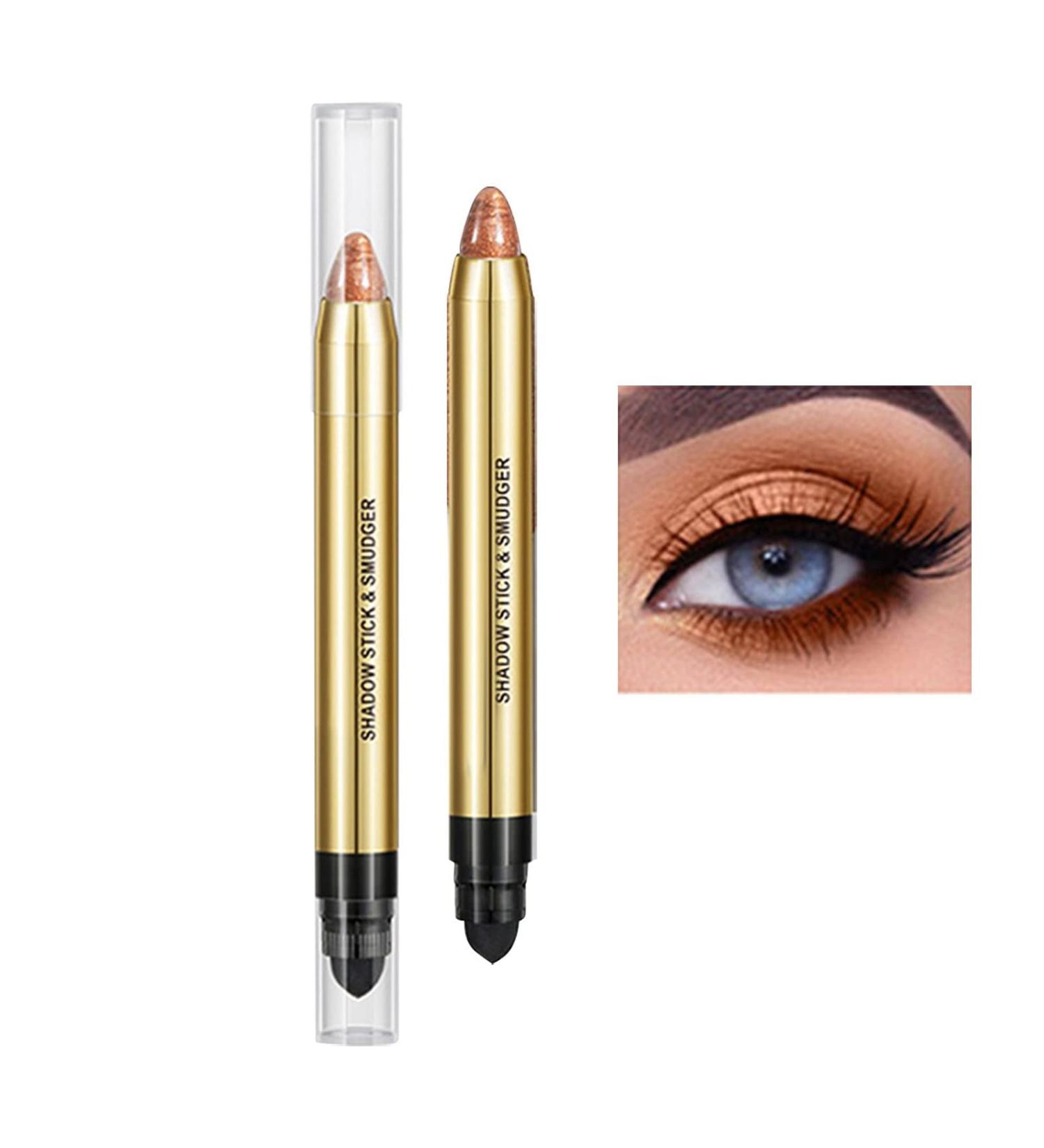 6 Color Neutral Eyeshadow Stick Pearl Pink Brown - Waterproof and Long-Lasting Eye Brightener Stick with Blending Brush - Smoky Metallic Eye Makeup - 1PC 04 - Buy Online on GoSupps.com