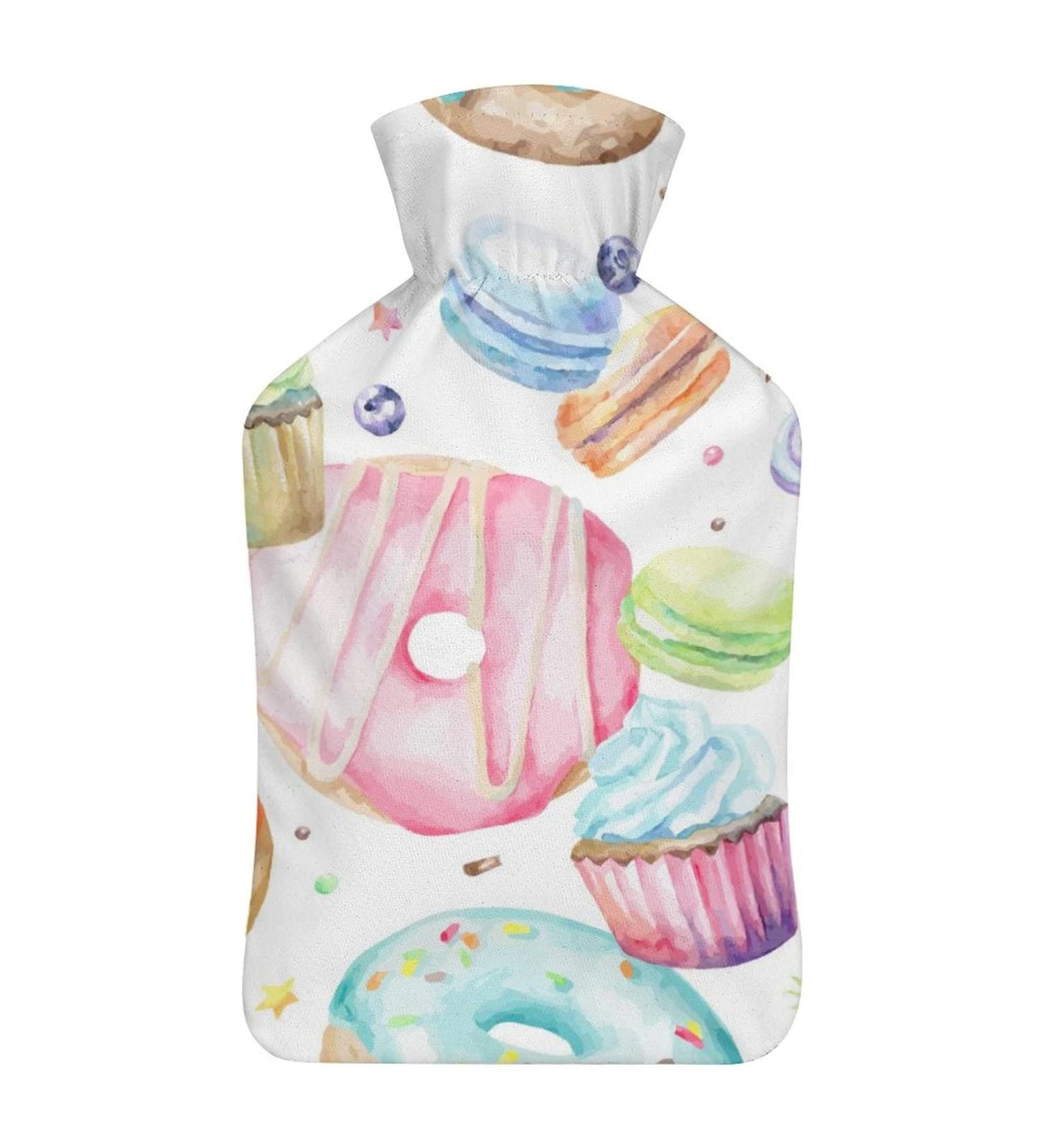 Donut Hot Water Bottle with Cover - Plush Hand Warmer for Adults & Kids | 26.5x15.3cm - International Shipping Available - Buy Online on GoSupps.com