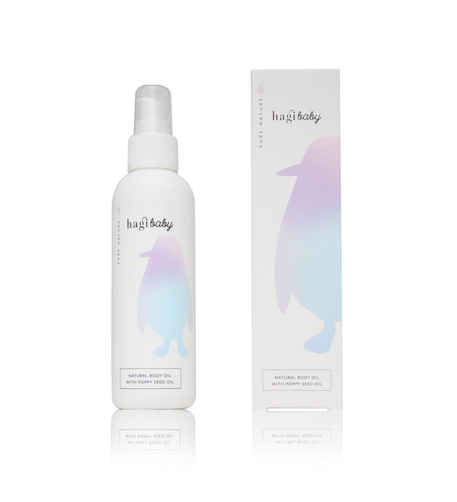 Hagi Baby Natural Body Oil with Jojoba & Poppy Seed Oil | Gentle Formula for All Ages | 150 ml - International Shipping Available - Buy Online on GoSupps.com