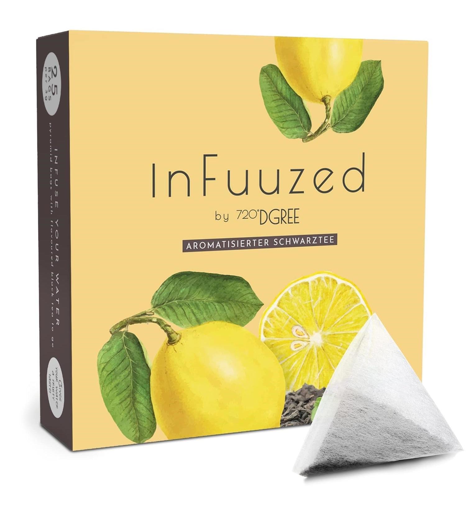 720 DGree Infuuzed Taste Iced Lemon - 25 Bags (12.5L) - Zero Calorie No Sugar Refreshment | Perfect for Your Drinking Bottle - Buy Online on GoSupps.com