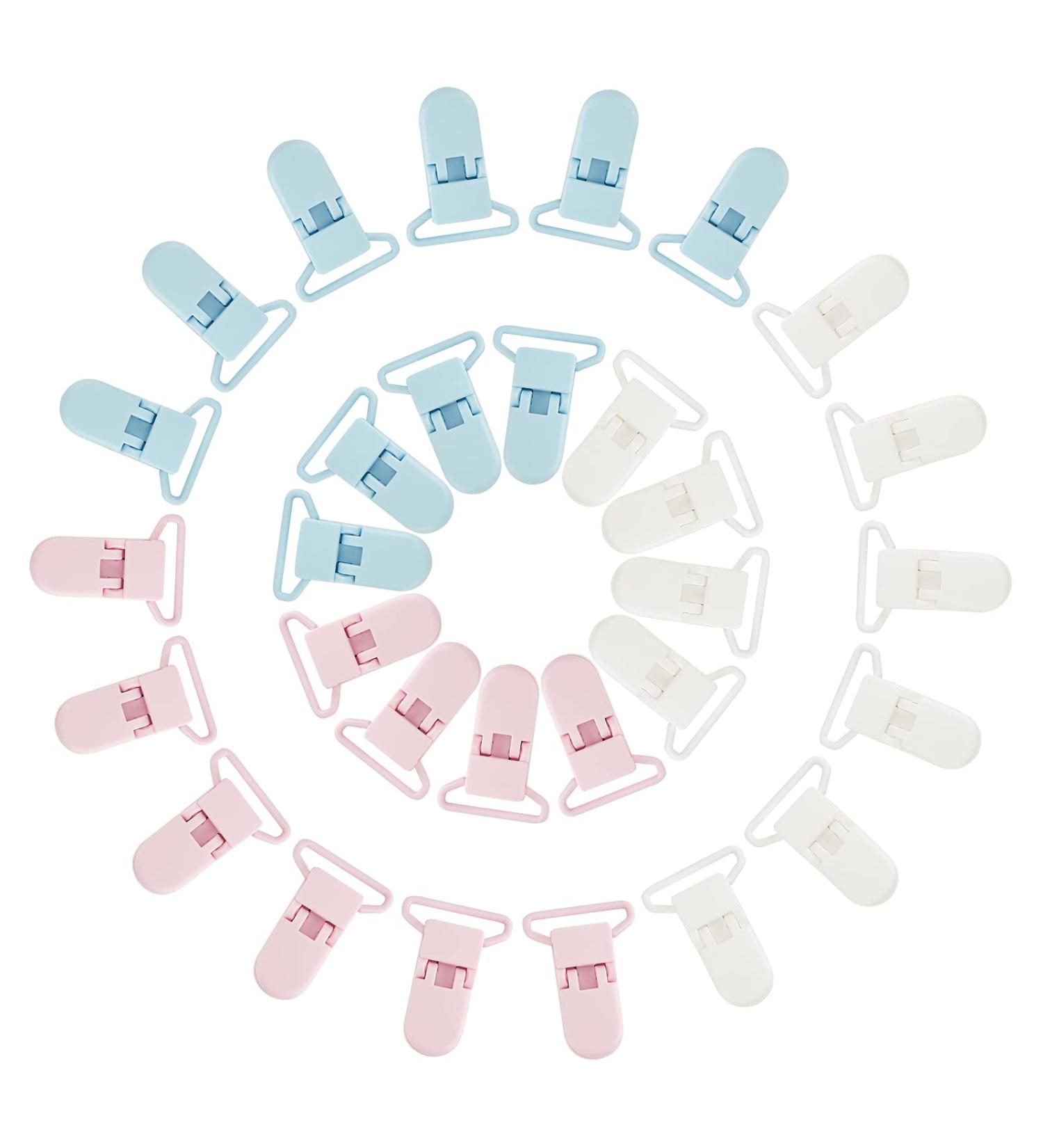 CHGCRAFT 30pcs 3 Colors Plastic Pacifier Holder Clip - DIY Bib Clips and Plaything Holder Replacement - Ideal for Business, Office, Clothing Accessories and Student Supplies - Buy Online on GoSupps.com