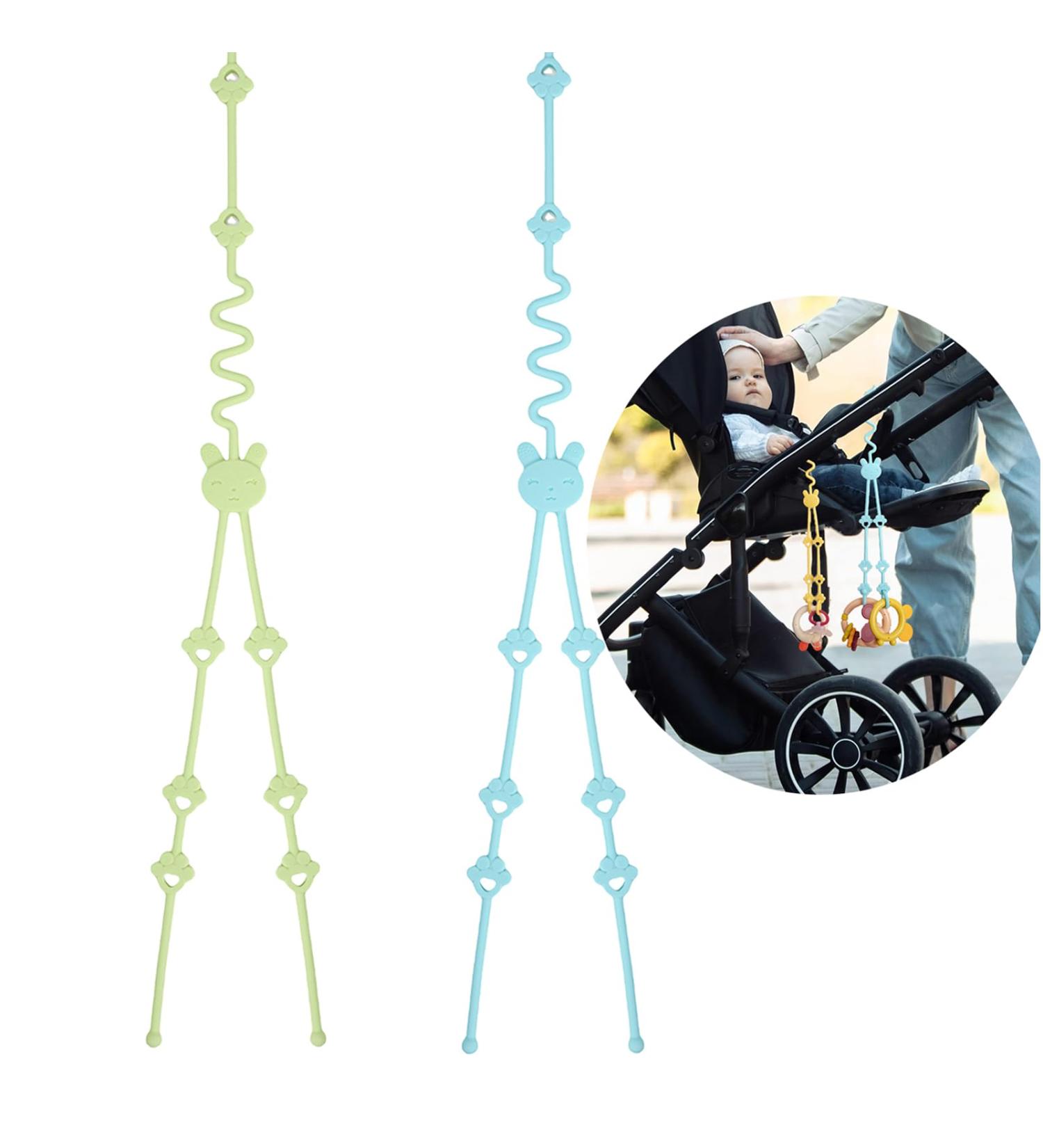 Meekye 2-in-1 Pacifier Chain & Cup Holder - BPA-Free Silicone Stroller Toy Holder | Baby Accessories in Blue & Green | 4/6 Pack Available - Buy Online on GoSupps.com