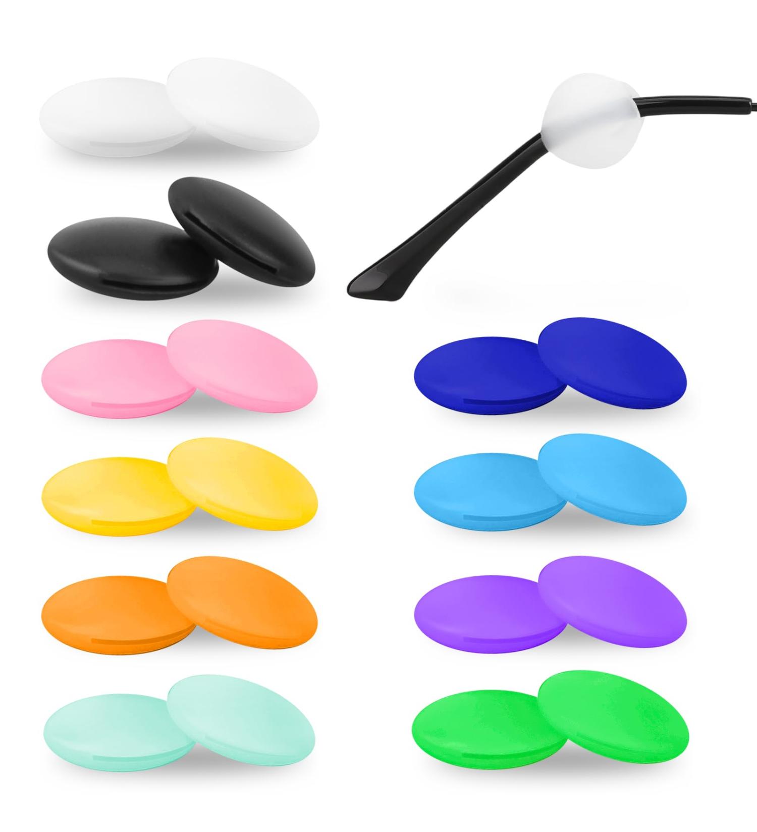 Non-Slip Eyeglass Temple Tip Holder | Round Silicone Ear Grips & Multicolor Pads for Eyeglasses - Buy Online on GoSupps.com