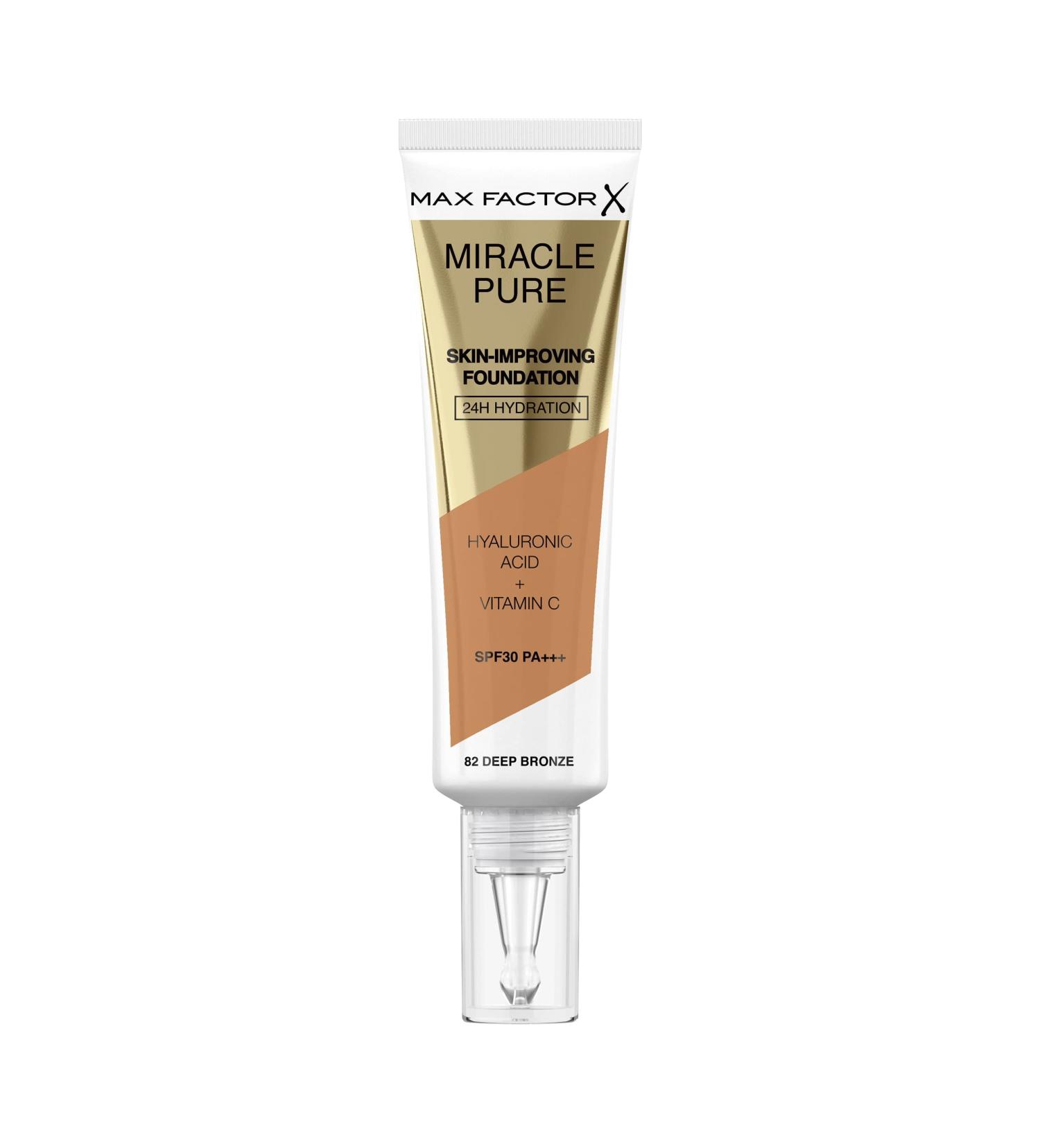 Max Factor Miracle Pure Foundation Deep Bronze 82 - Long-lasting Coverage for a Flawless Finish - Buy Online on GoSupps.com
