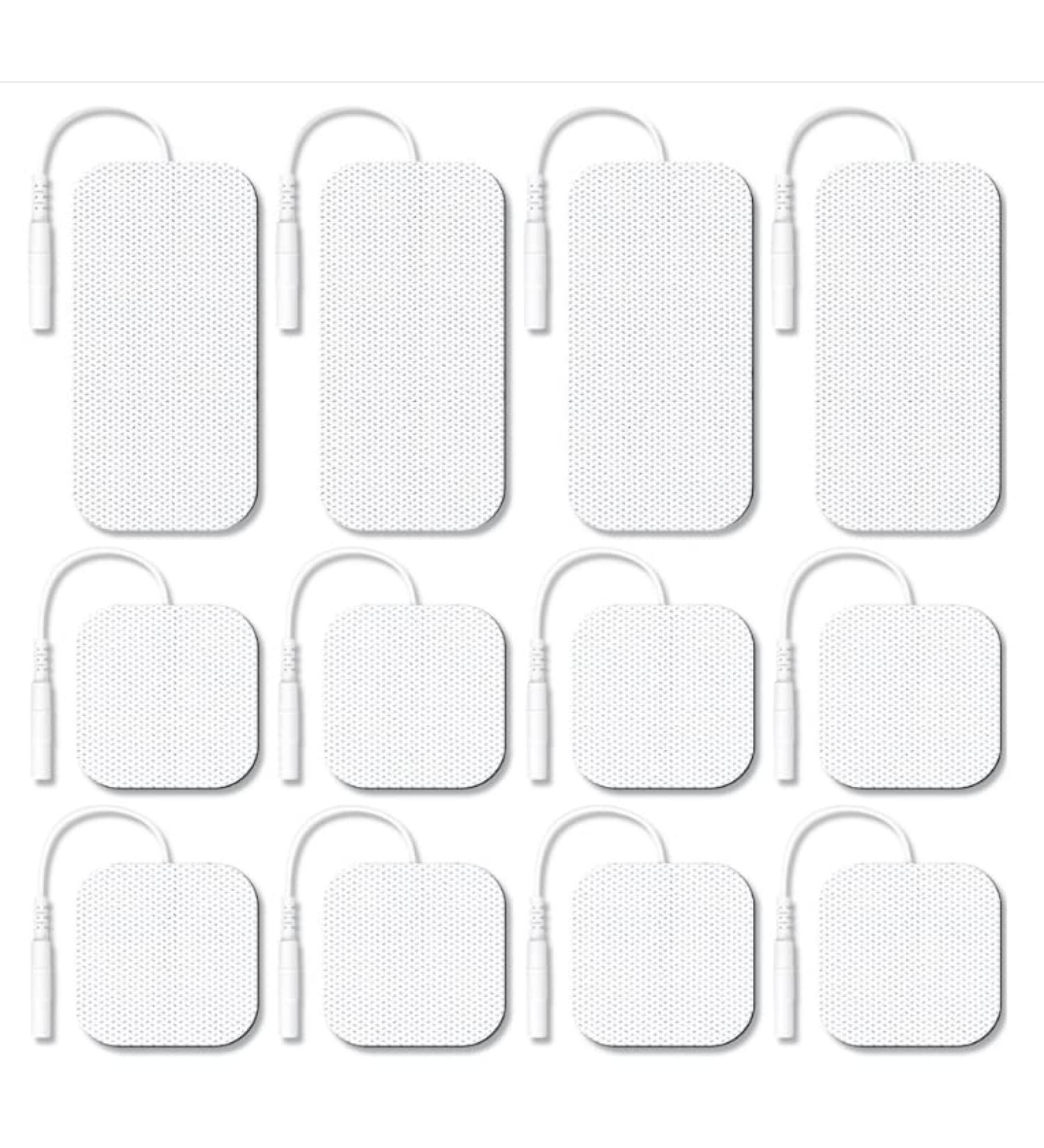 AUVON TENS Unit Replacement Pads - 12pcs, Multiple Sizes, Non-Irritating Design, Reusable & Latex Free Electrode Pads for TENS Units like TENS 7000 and HealthmateForever - Buy Online on GoSupps.com