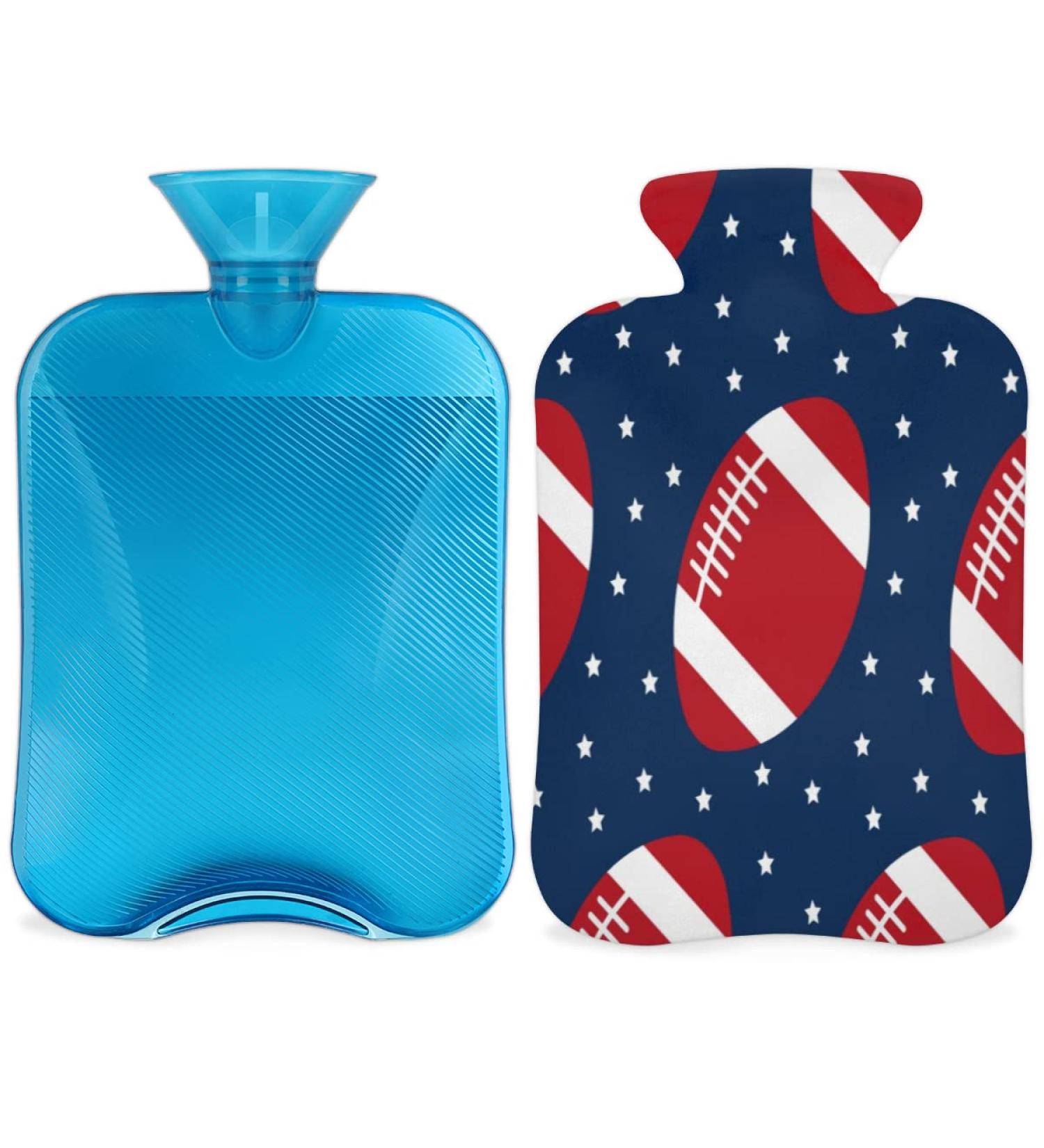 Football Heat Bottle with Fluffy Cover | 2L Hot Water Bottle for Cozy Nights & Pain Relief - Ideal for Back Neck & Shoulders - Buy Online on GoSupps.com
